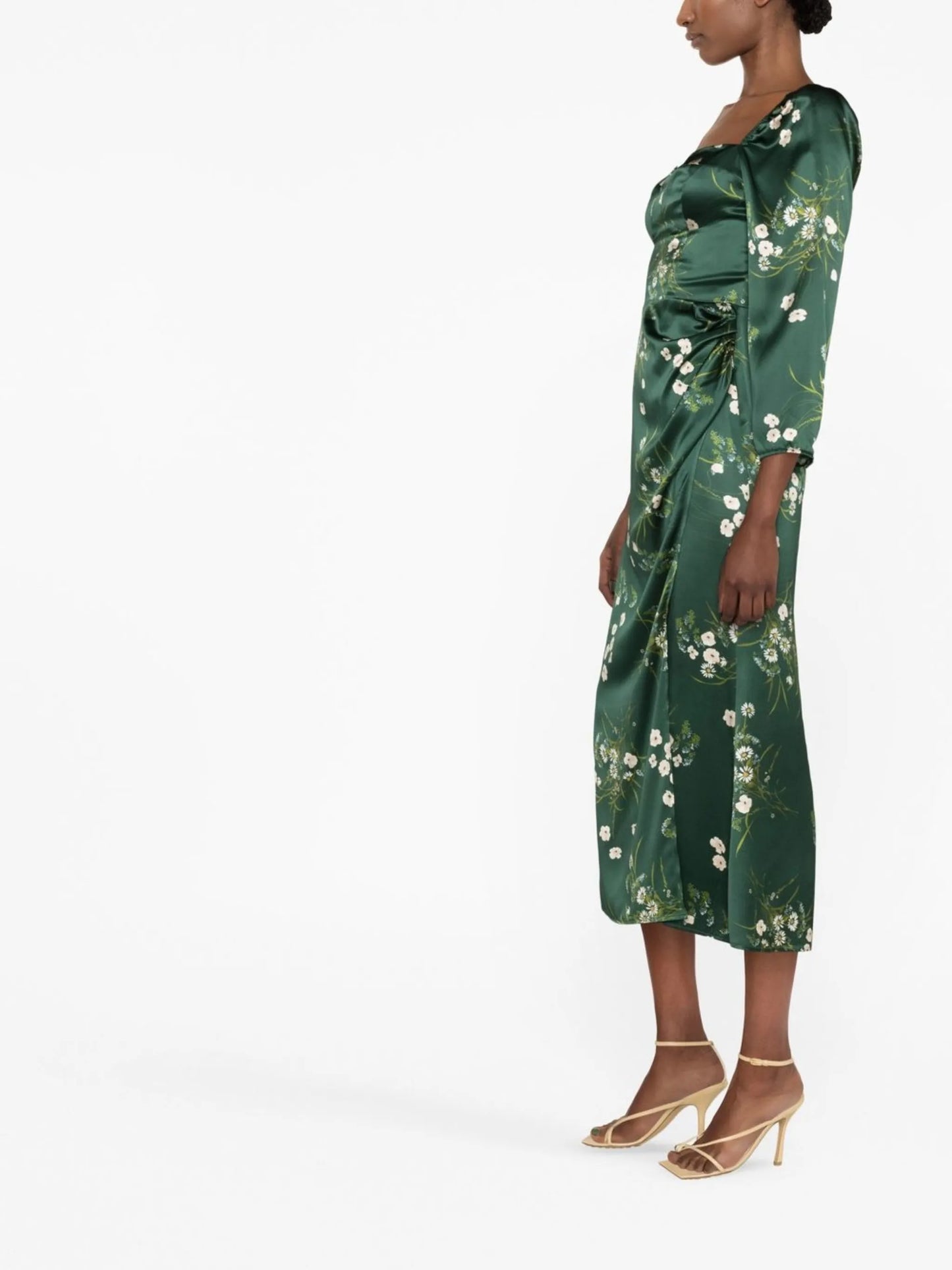 Gloriana floral-print silk dress