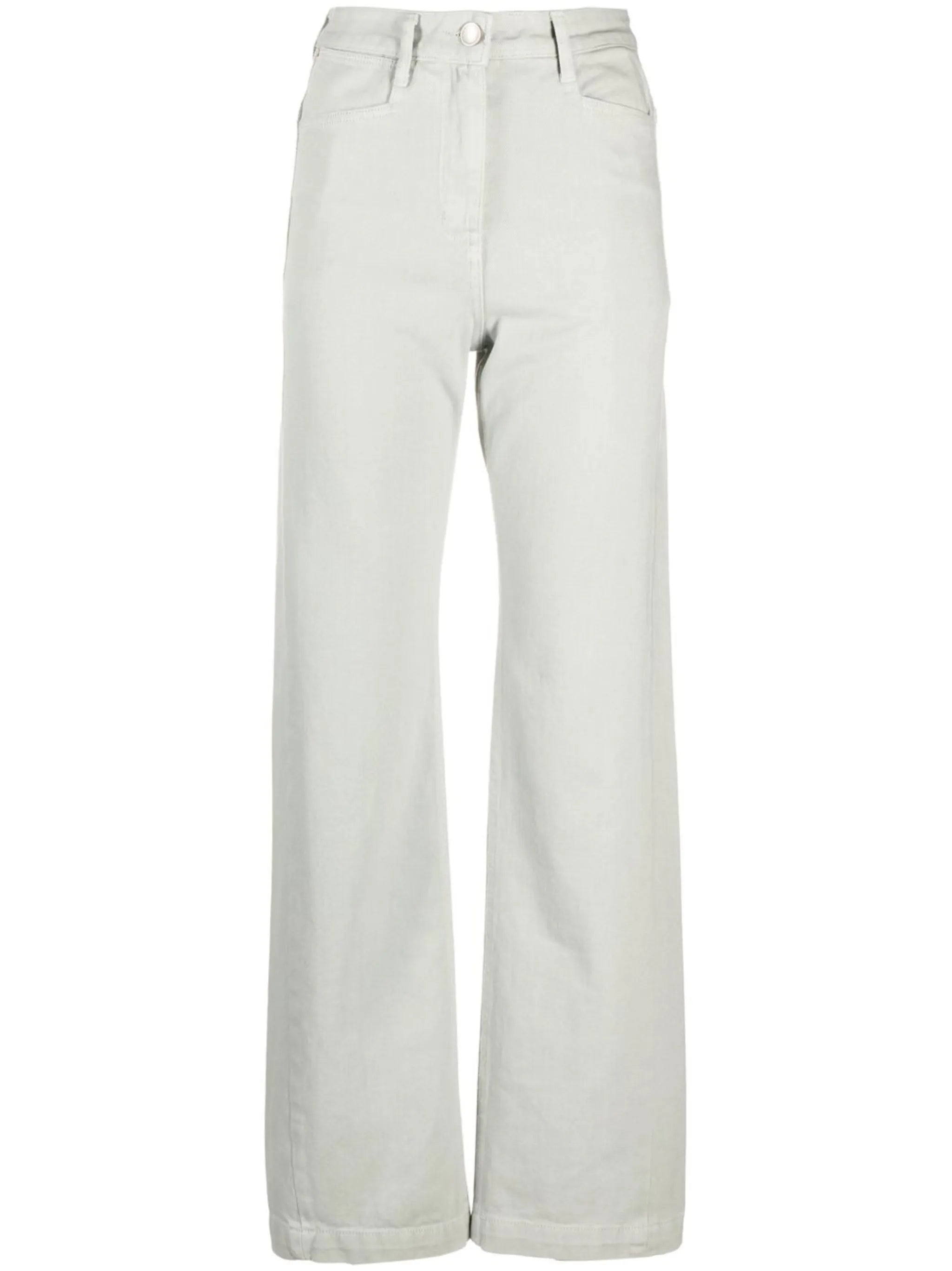 high-waist straight-leg jeans
