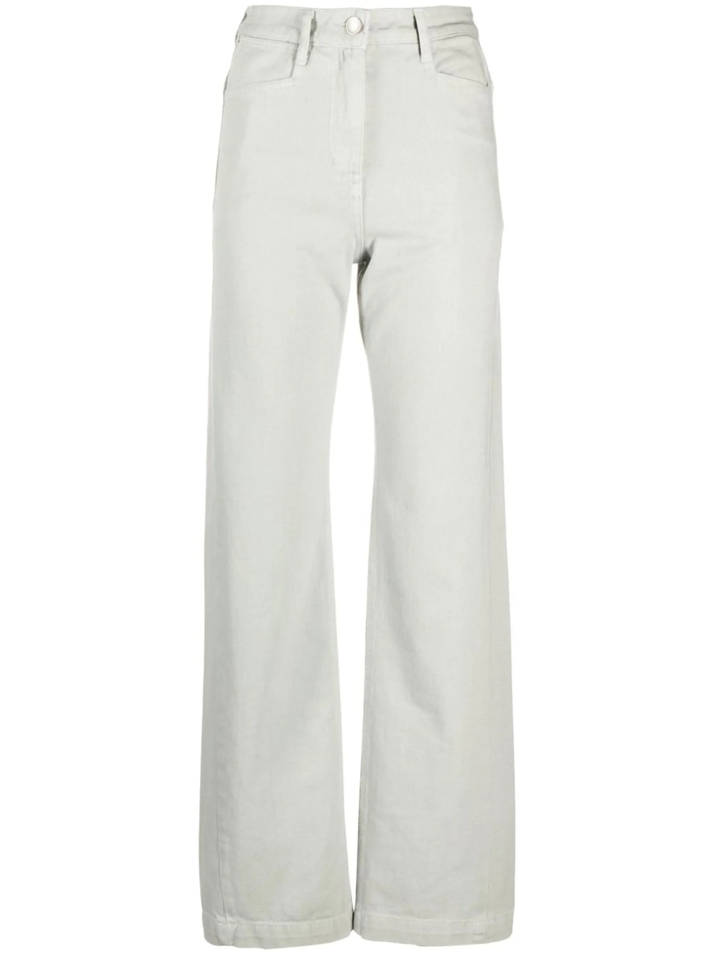 high-waist straight-leg jeans