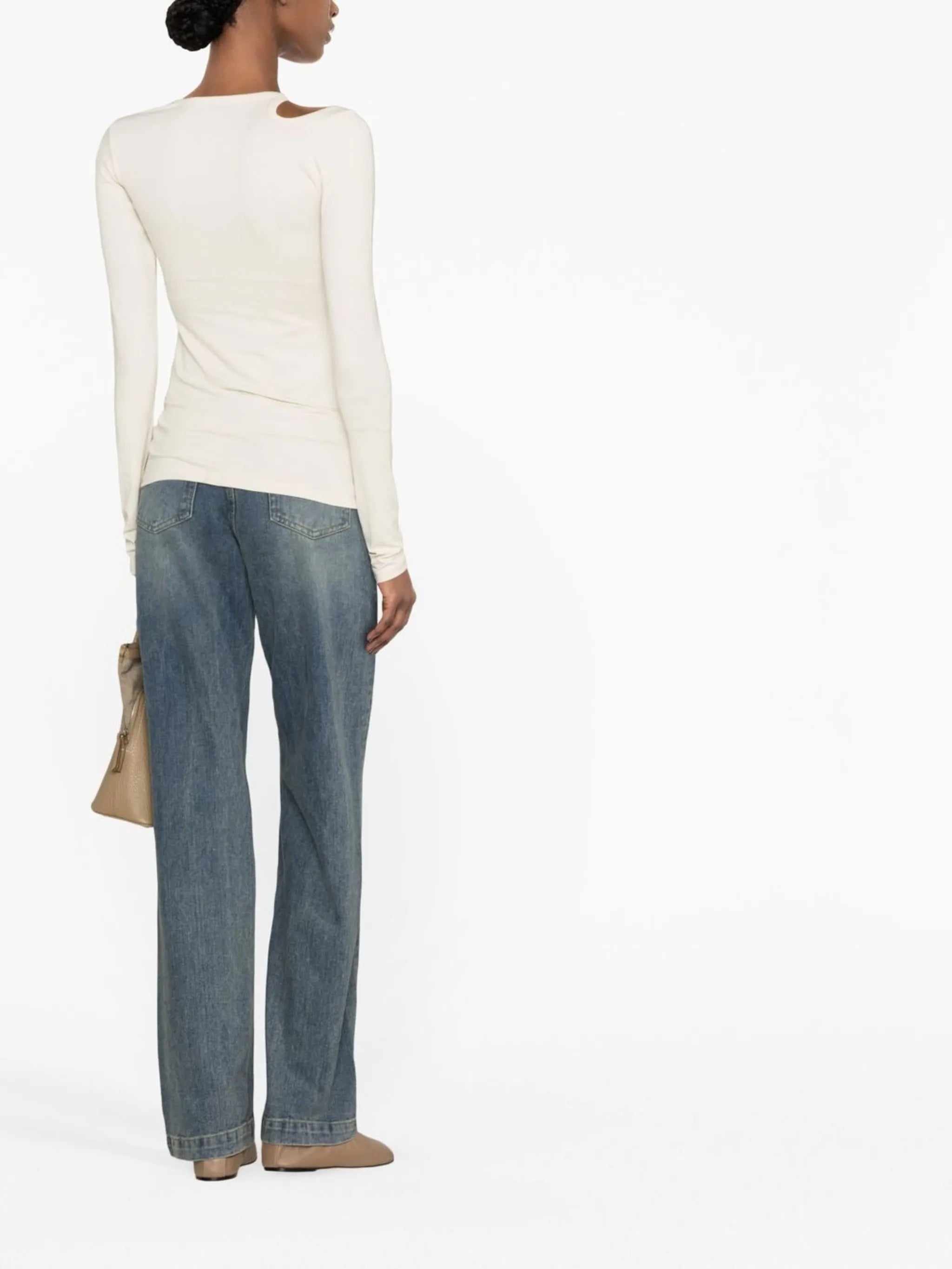 cut-out long-sleeve T-shirt