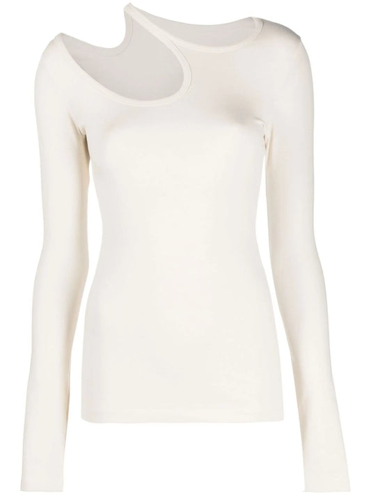 cut-out long-sleeve T-shirt