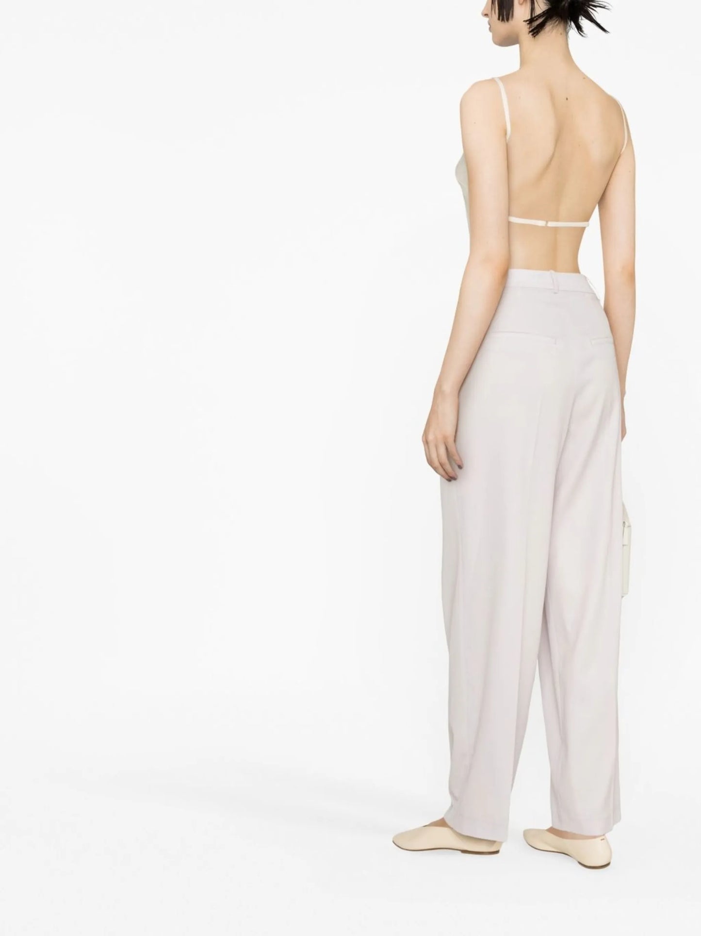 high-waisted tailored trousers