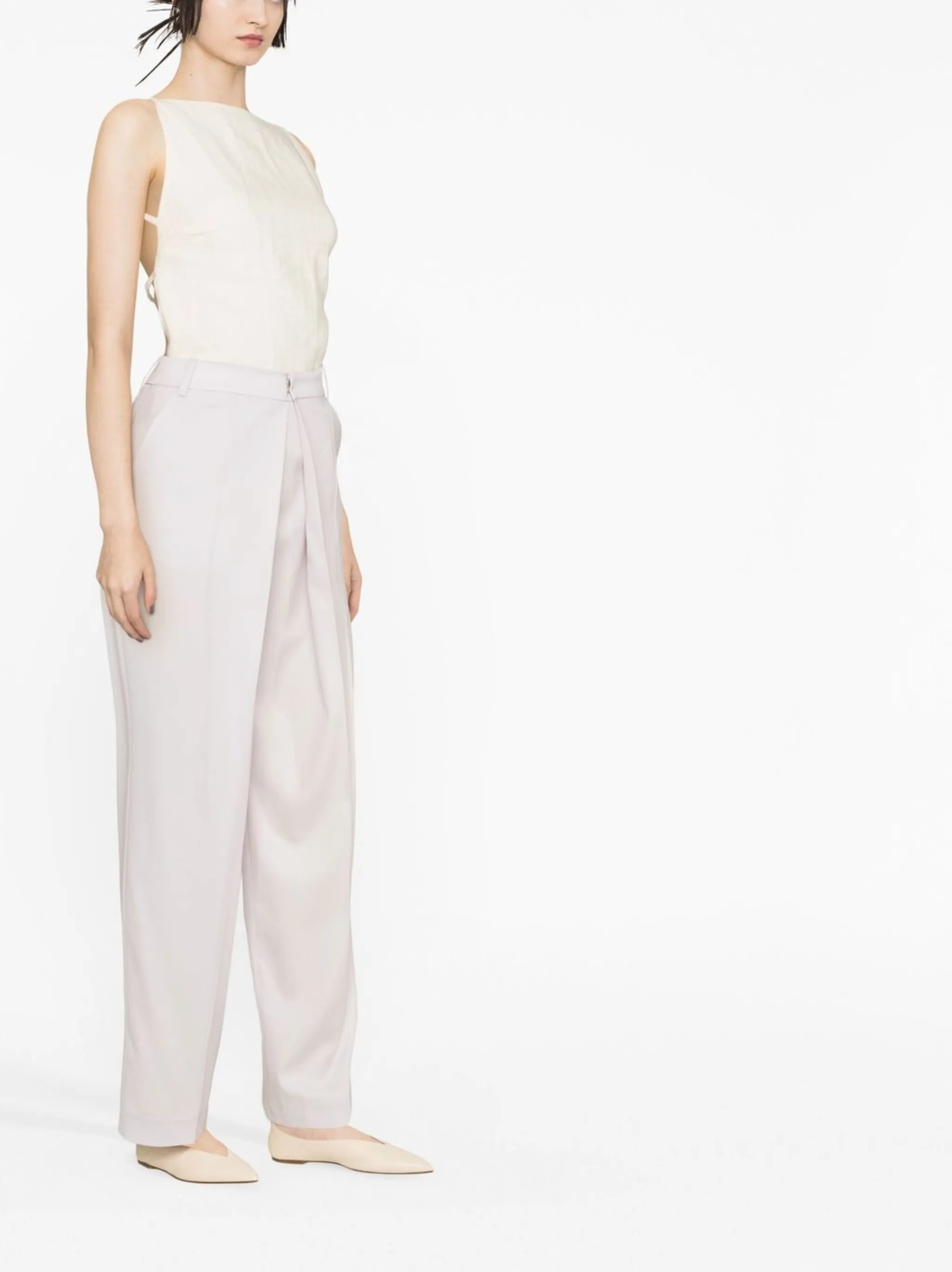 high-waisted tailored trousers