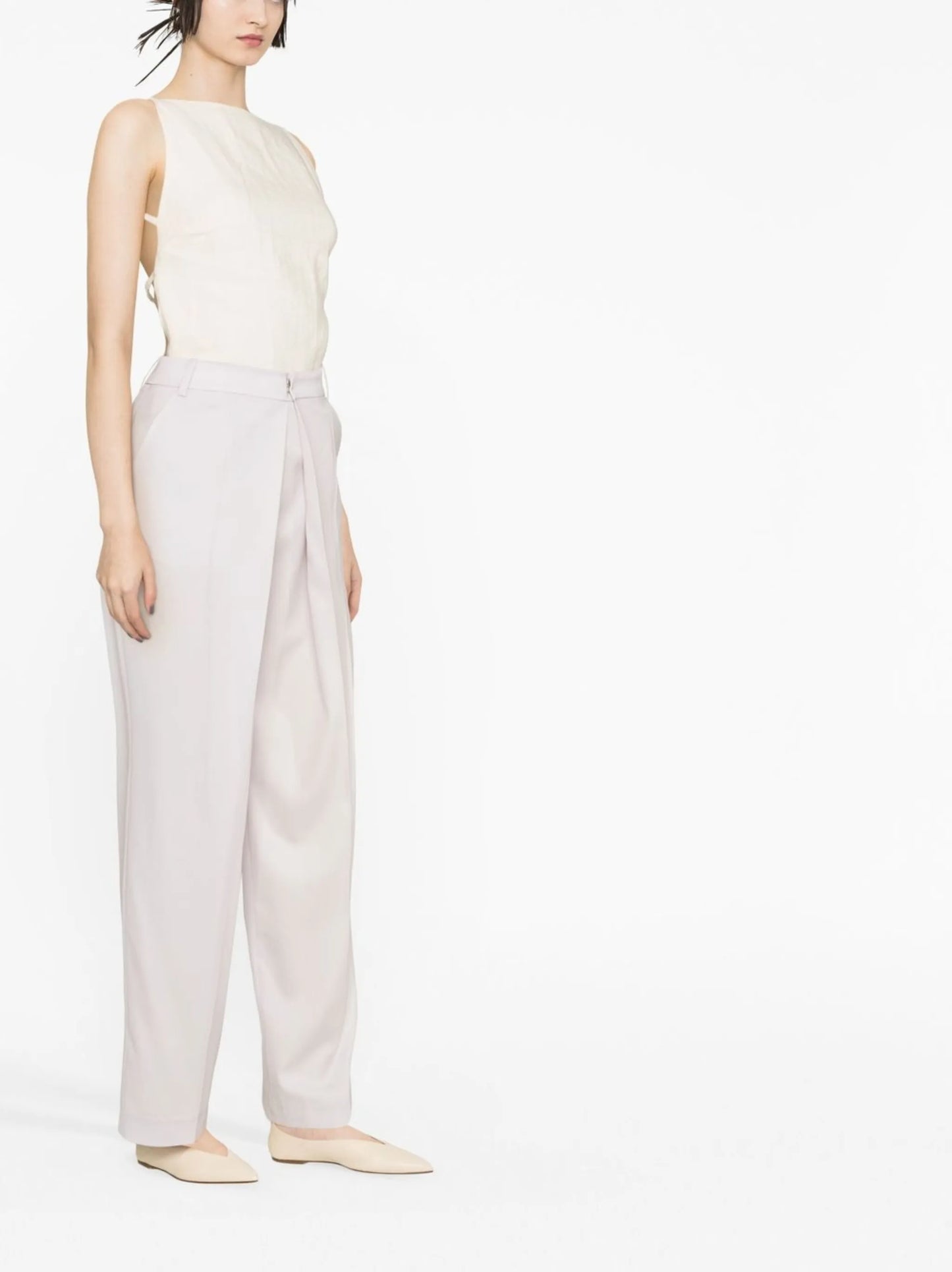 high-waisted tailored trousers