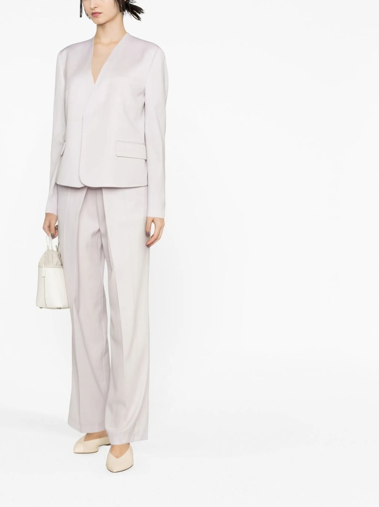 high-waisted tailored trousers