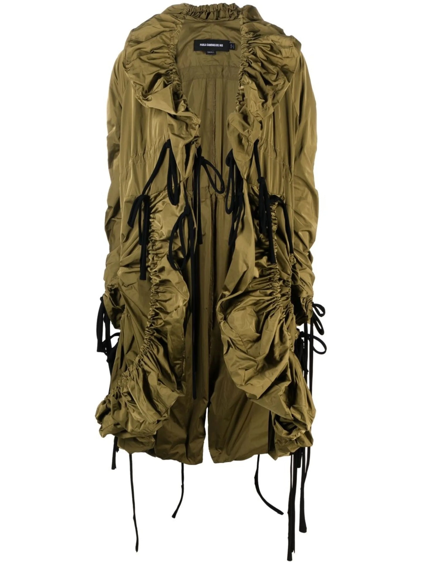 Drapey ruffled parka