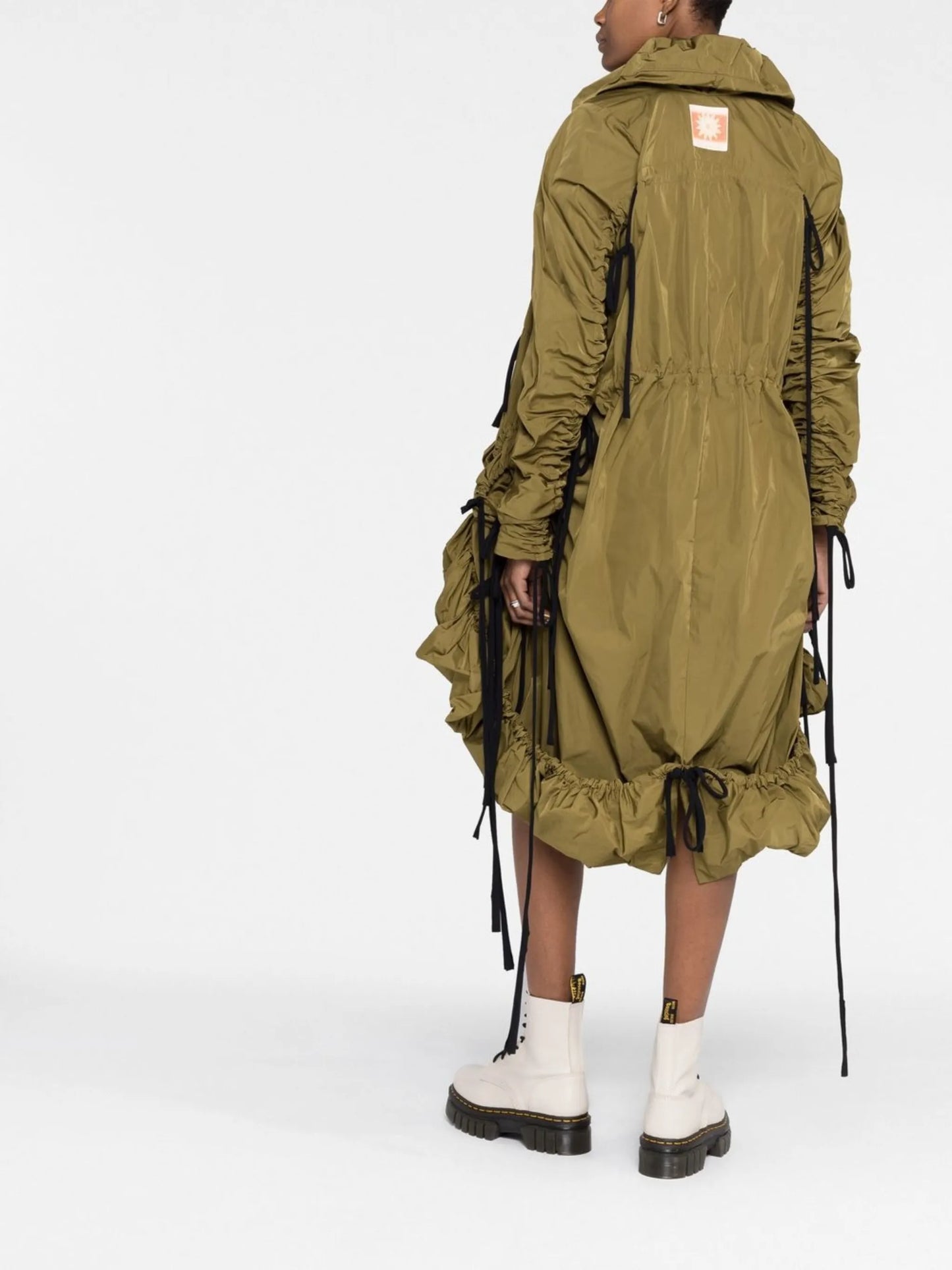 Drapey ruffled parka