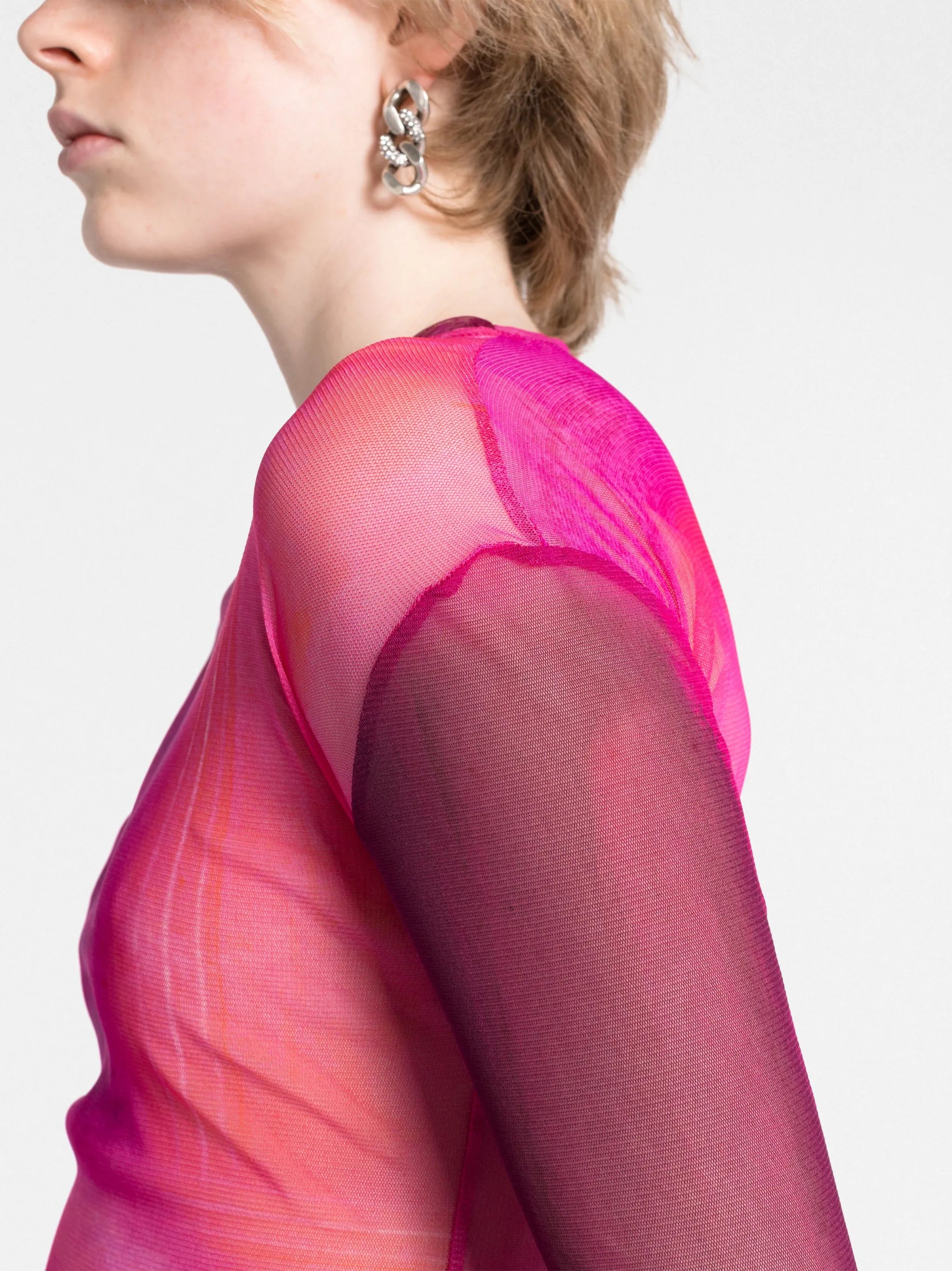 long-sleeved mesh top