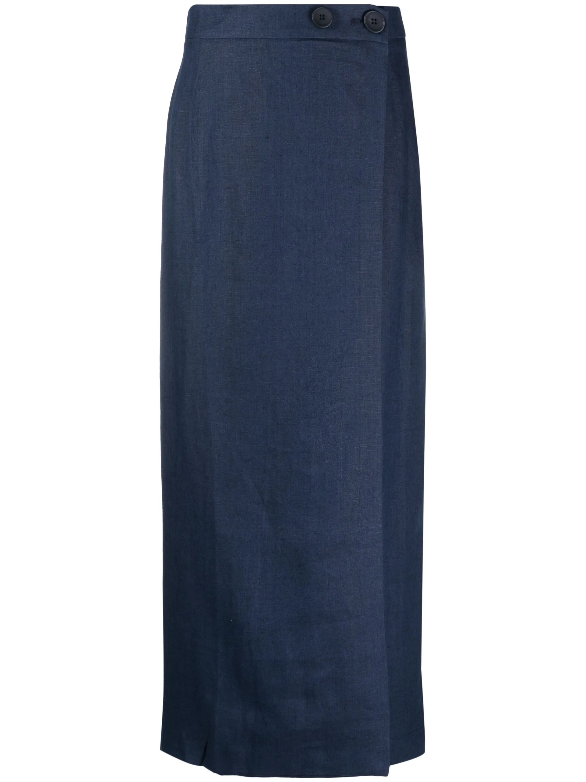 Lili Woven linen midi skirt