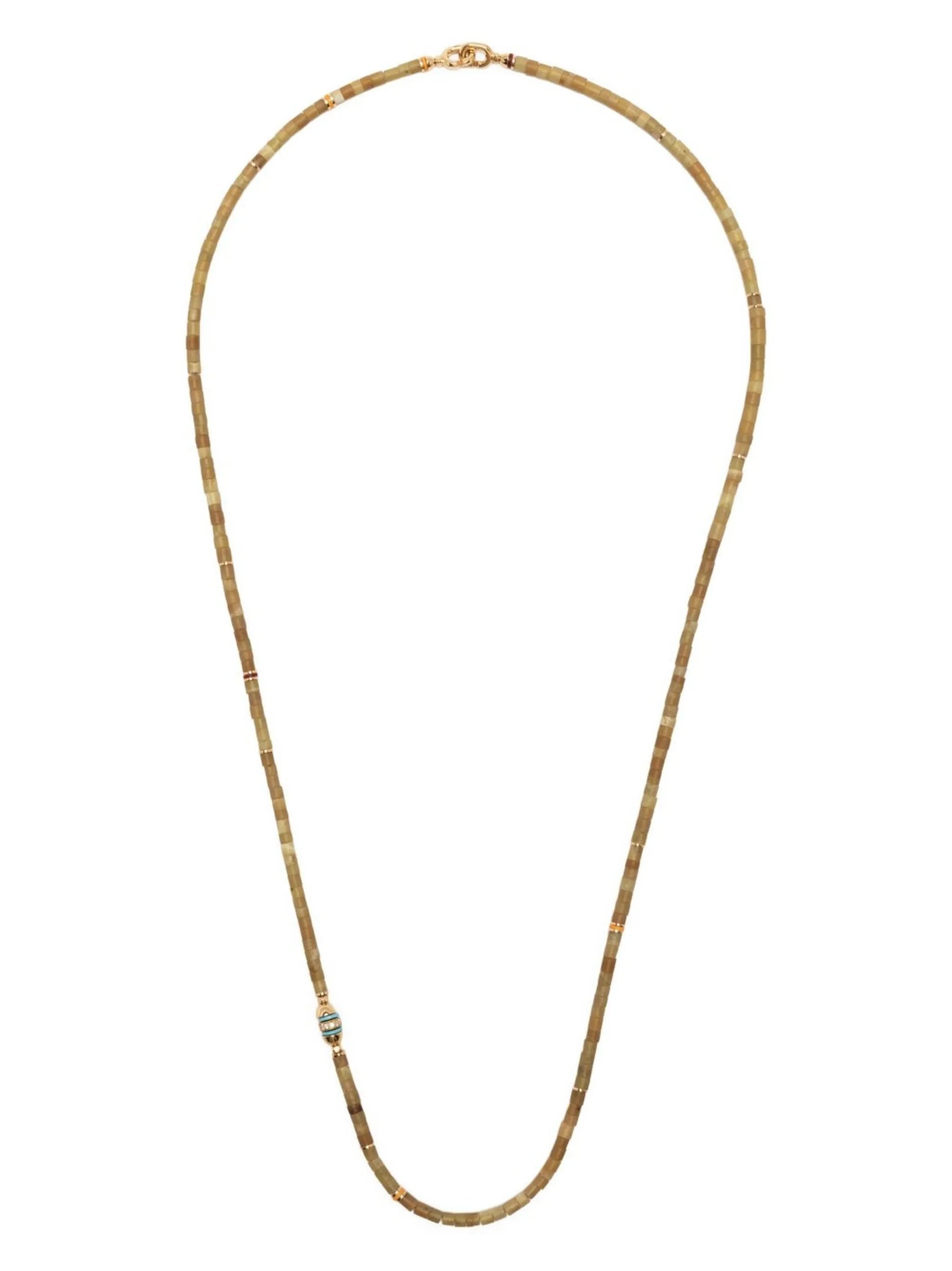 18kt yellow gold Cherish jade and diamond necklace