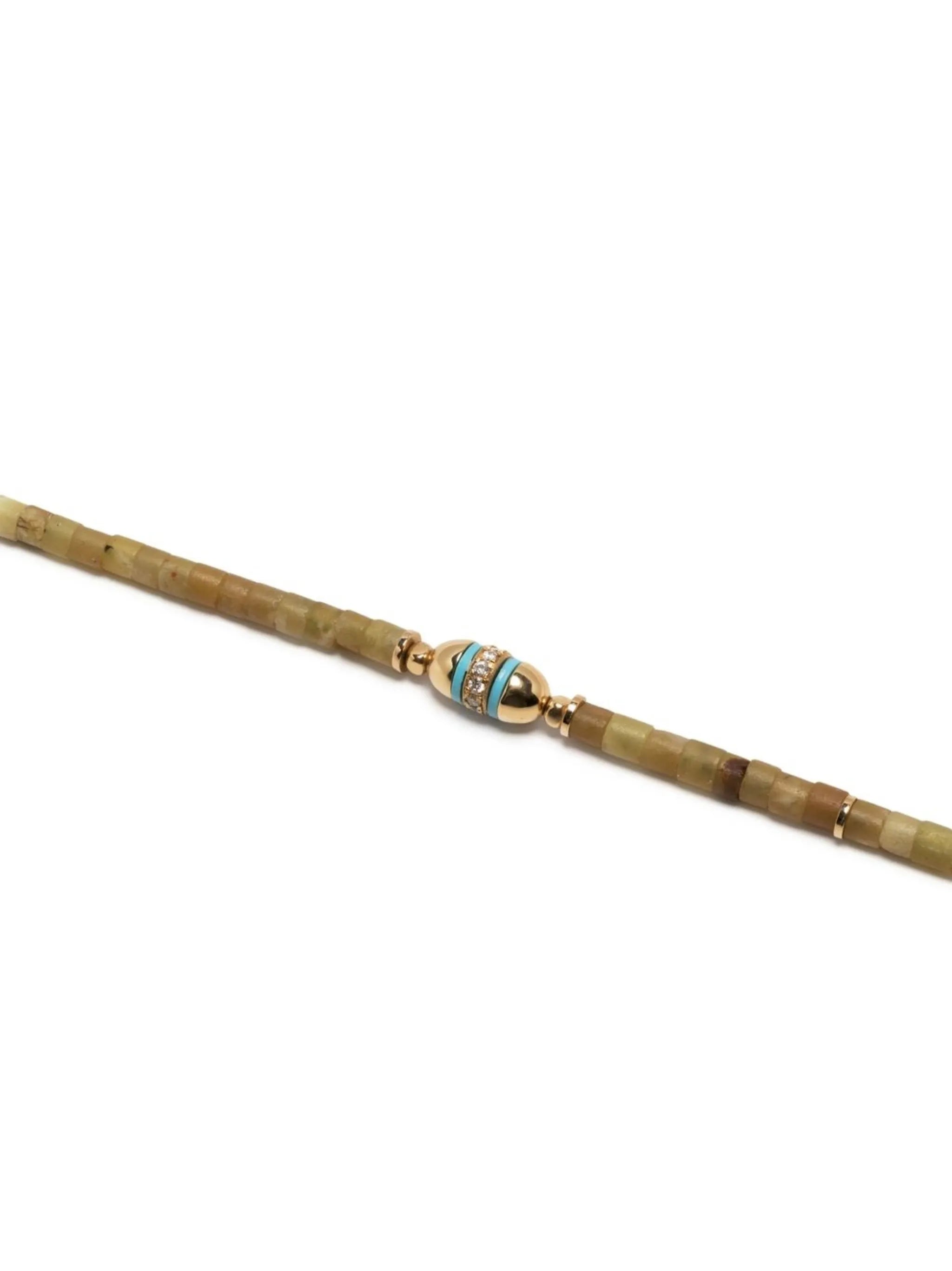 18kt yellow gold Cherish jade and diamond necklace