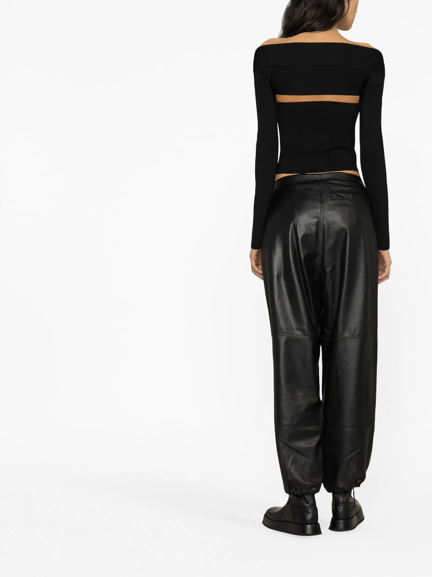 leather track pants