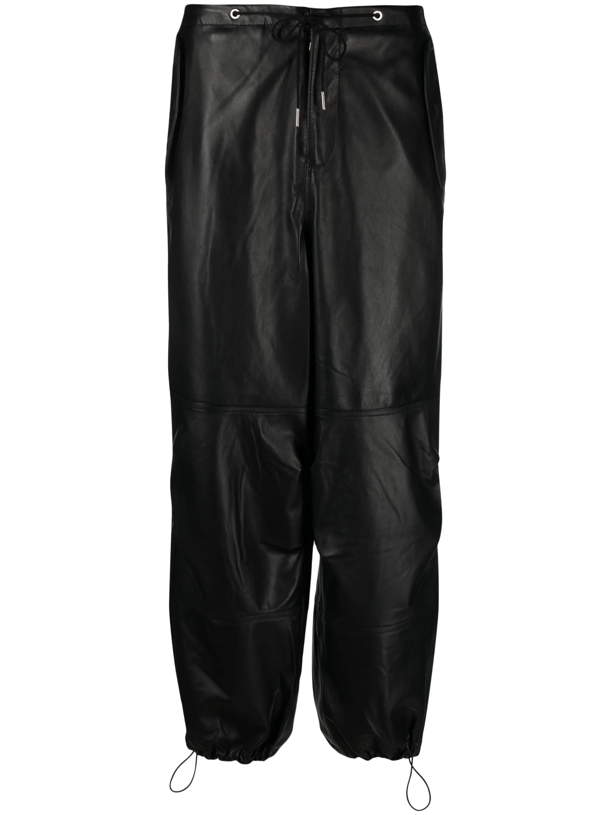 leather track pants