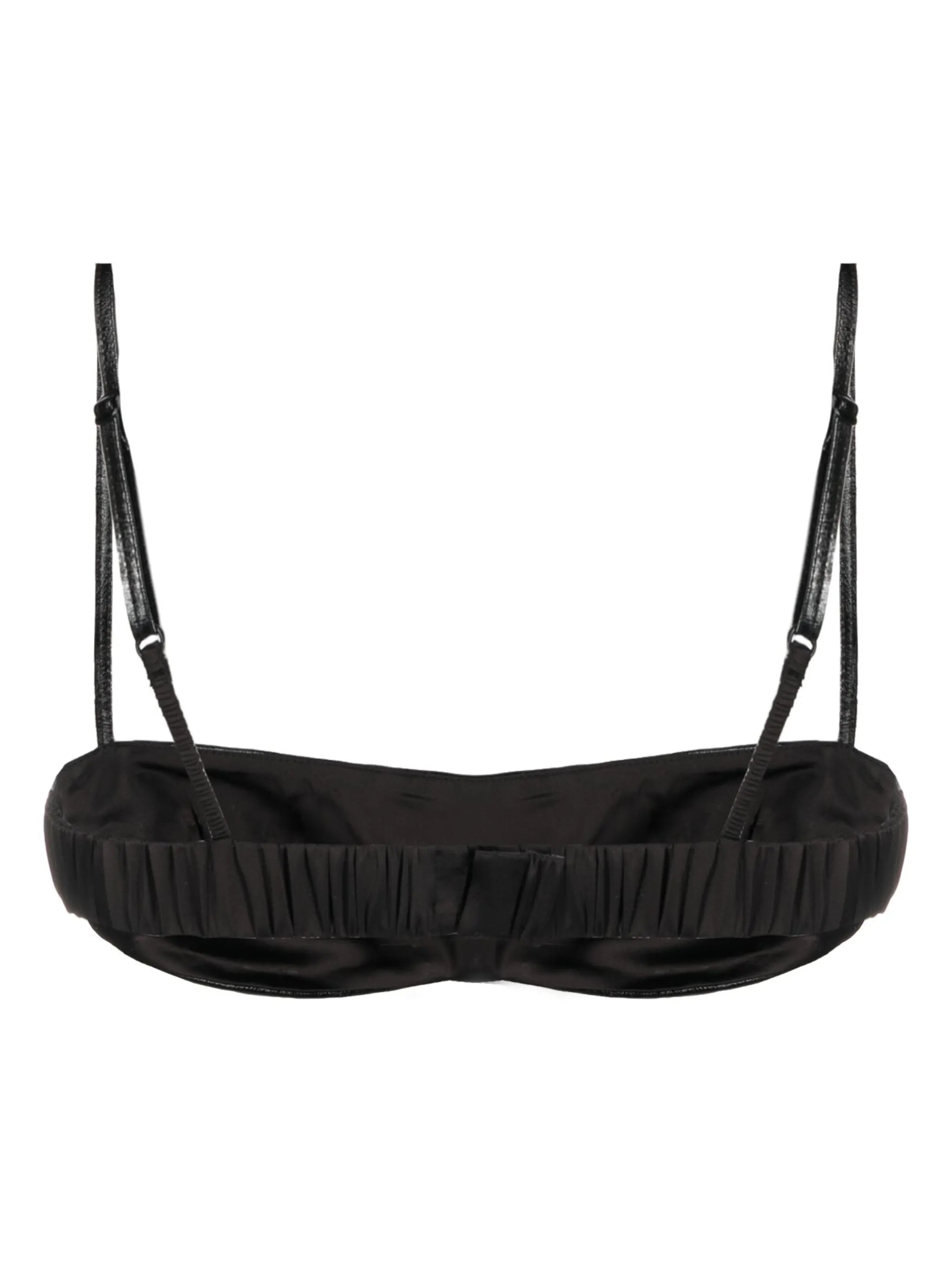faux-leather studded bra