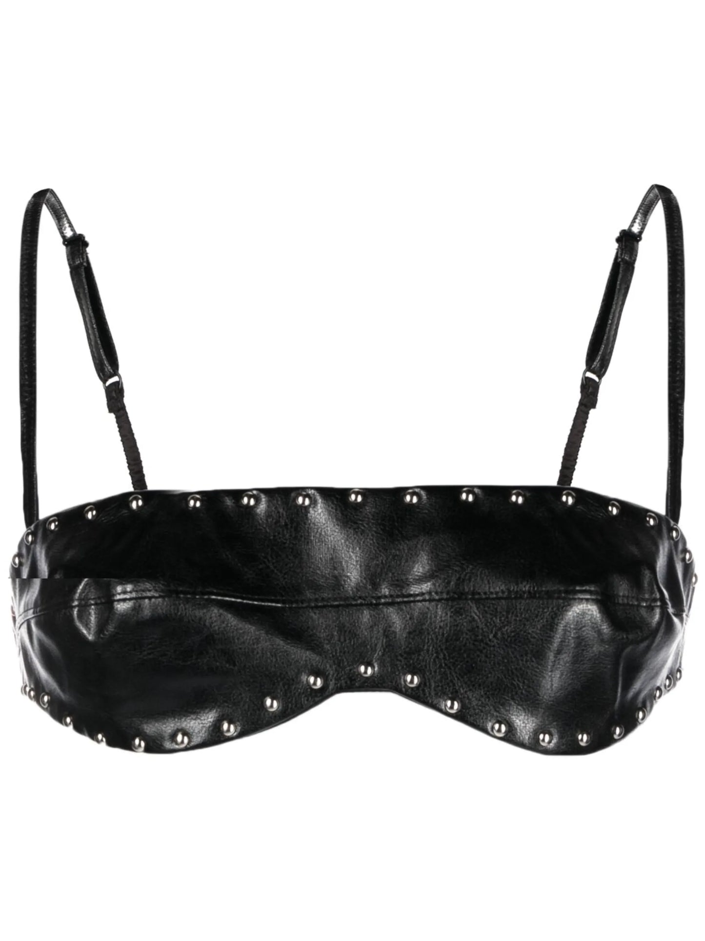 faux-leather studded bra
