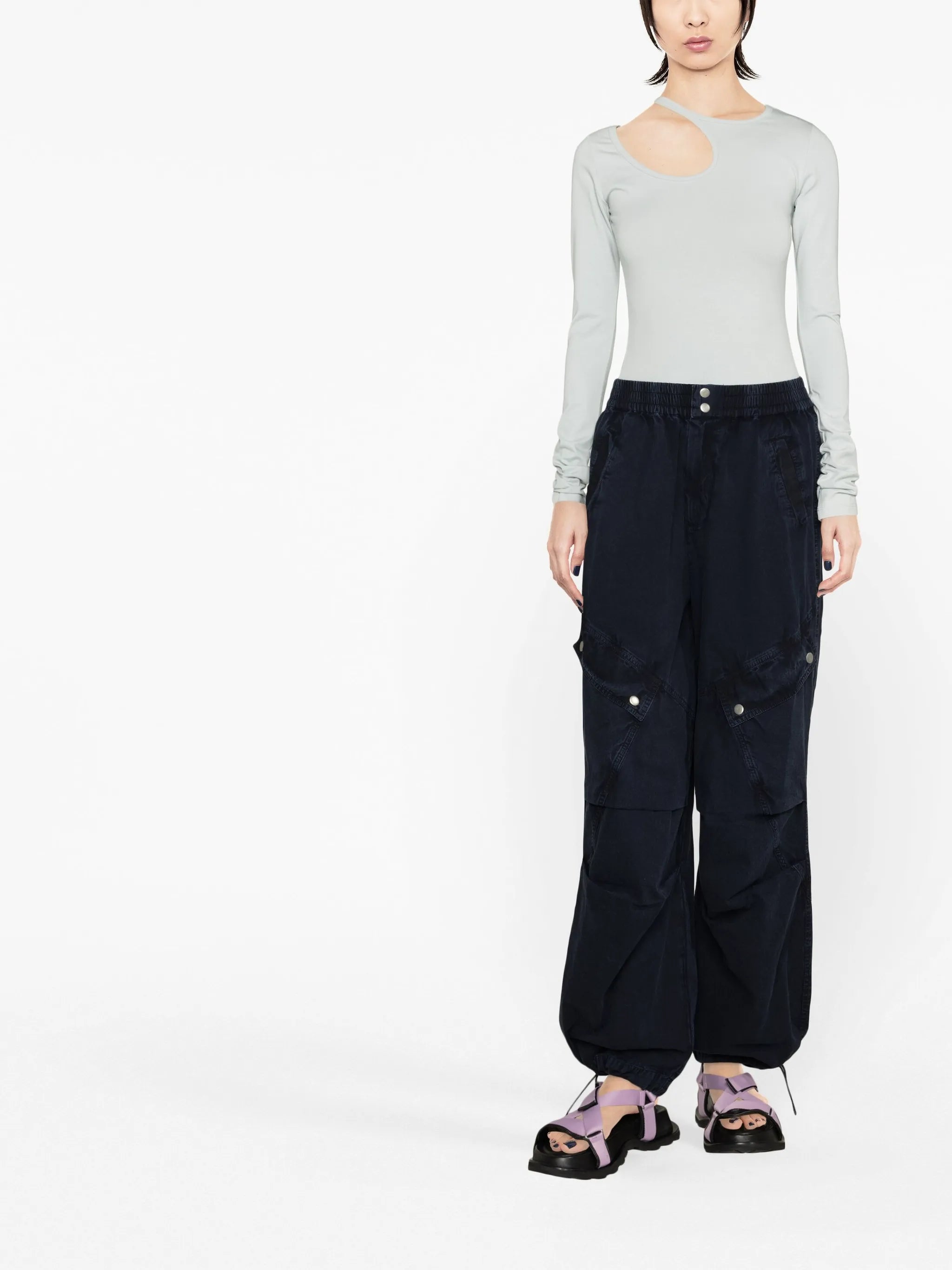 cut-out long-sleeve T-shirt