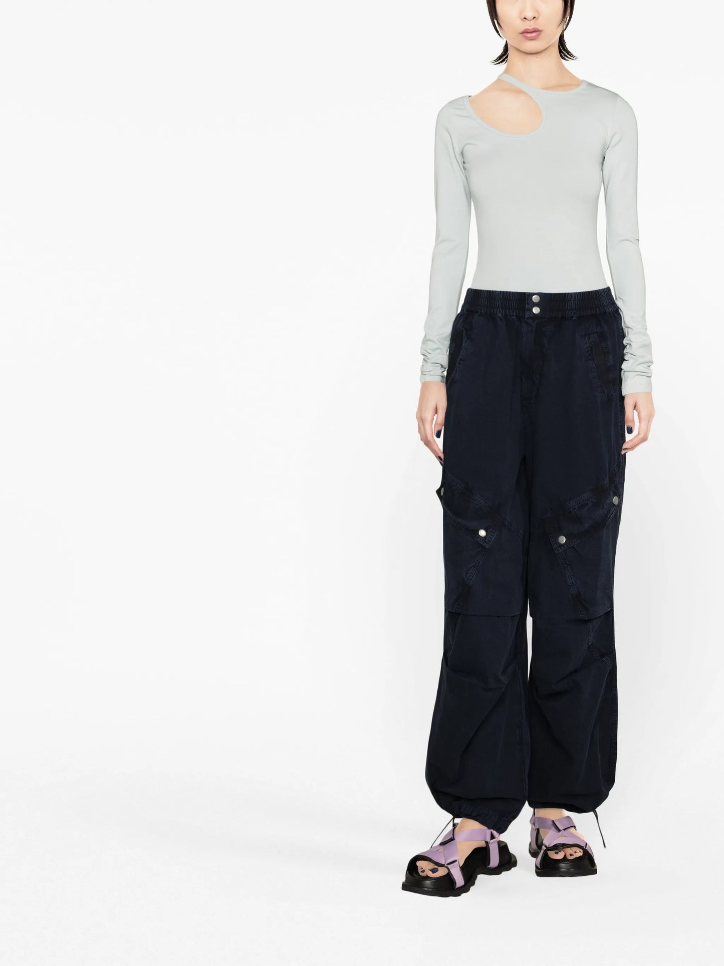 cut-out long-sleeve T-shirt