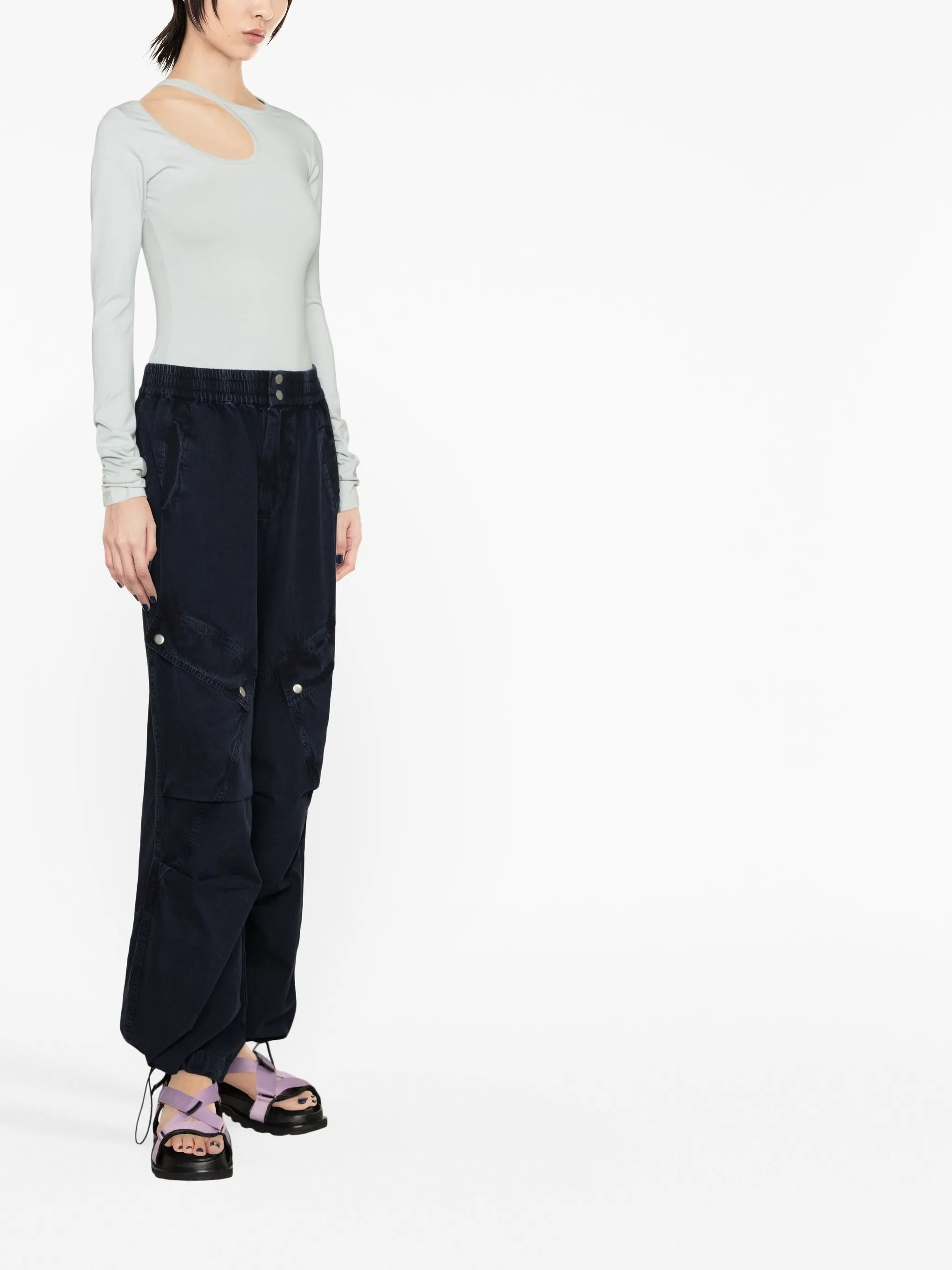 cut-out long-sleeve T-shirt