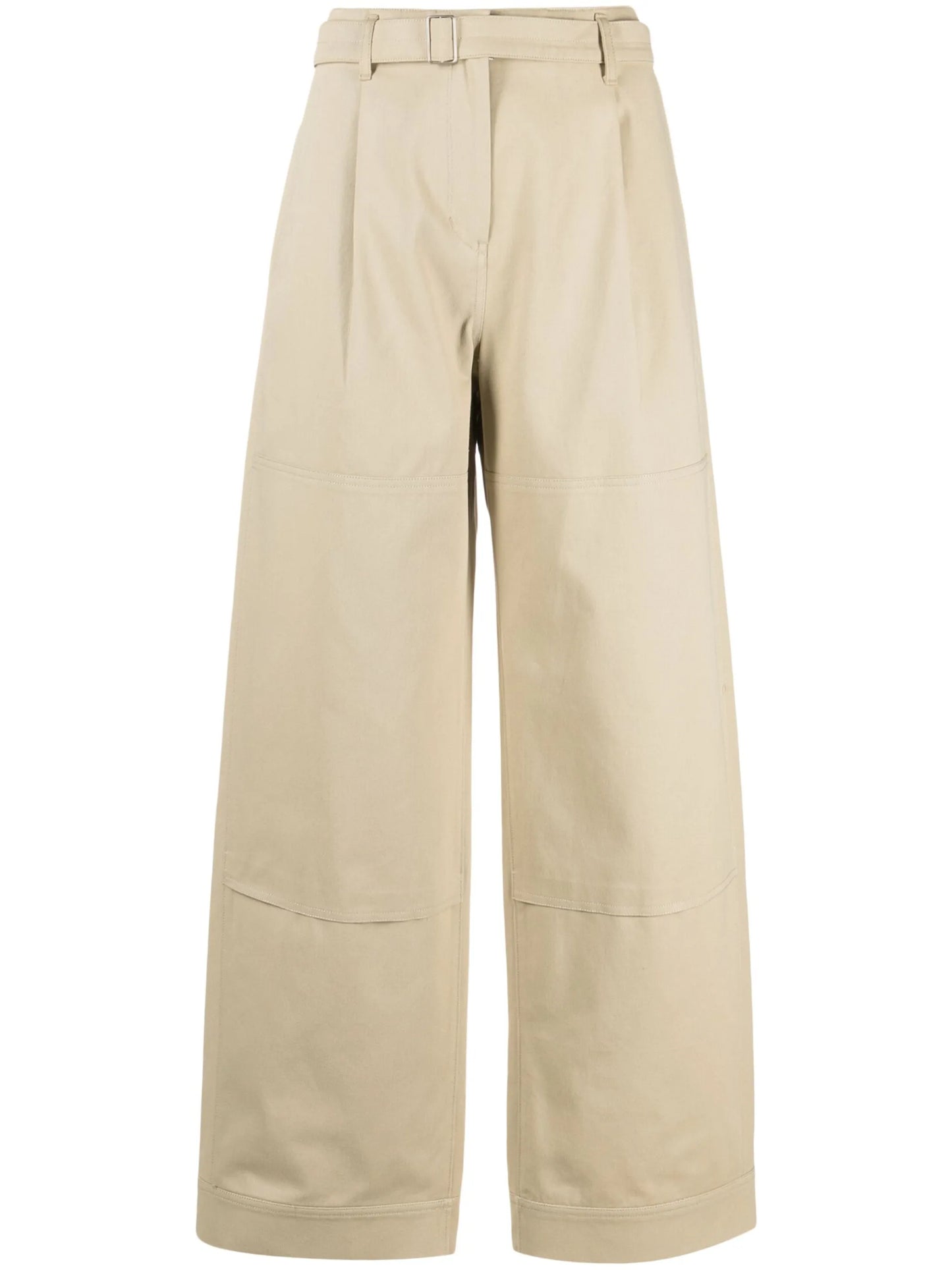 wide-leg belted trousers