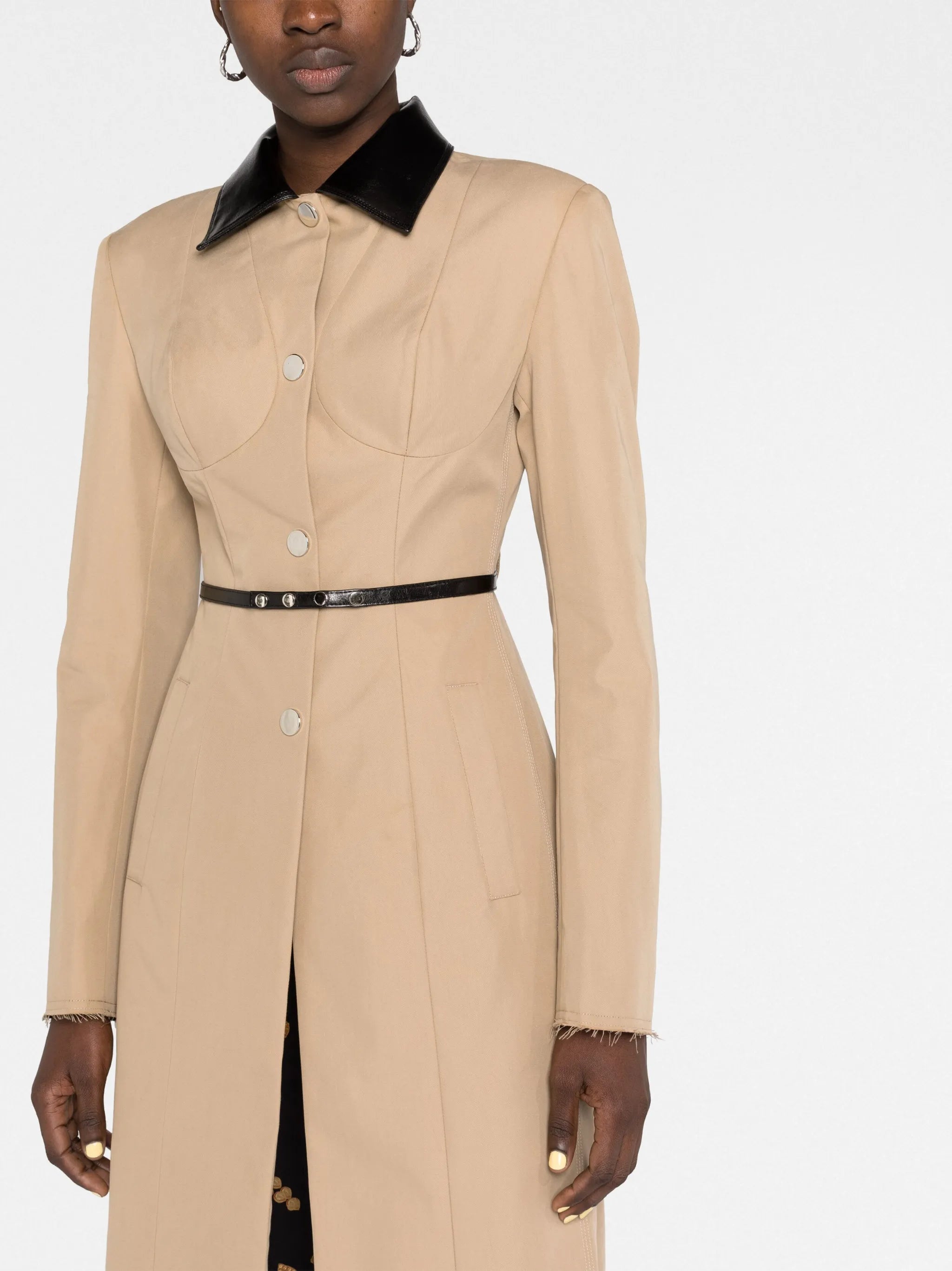 belted single-breasted coat