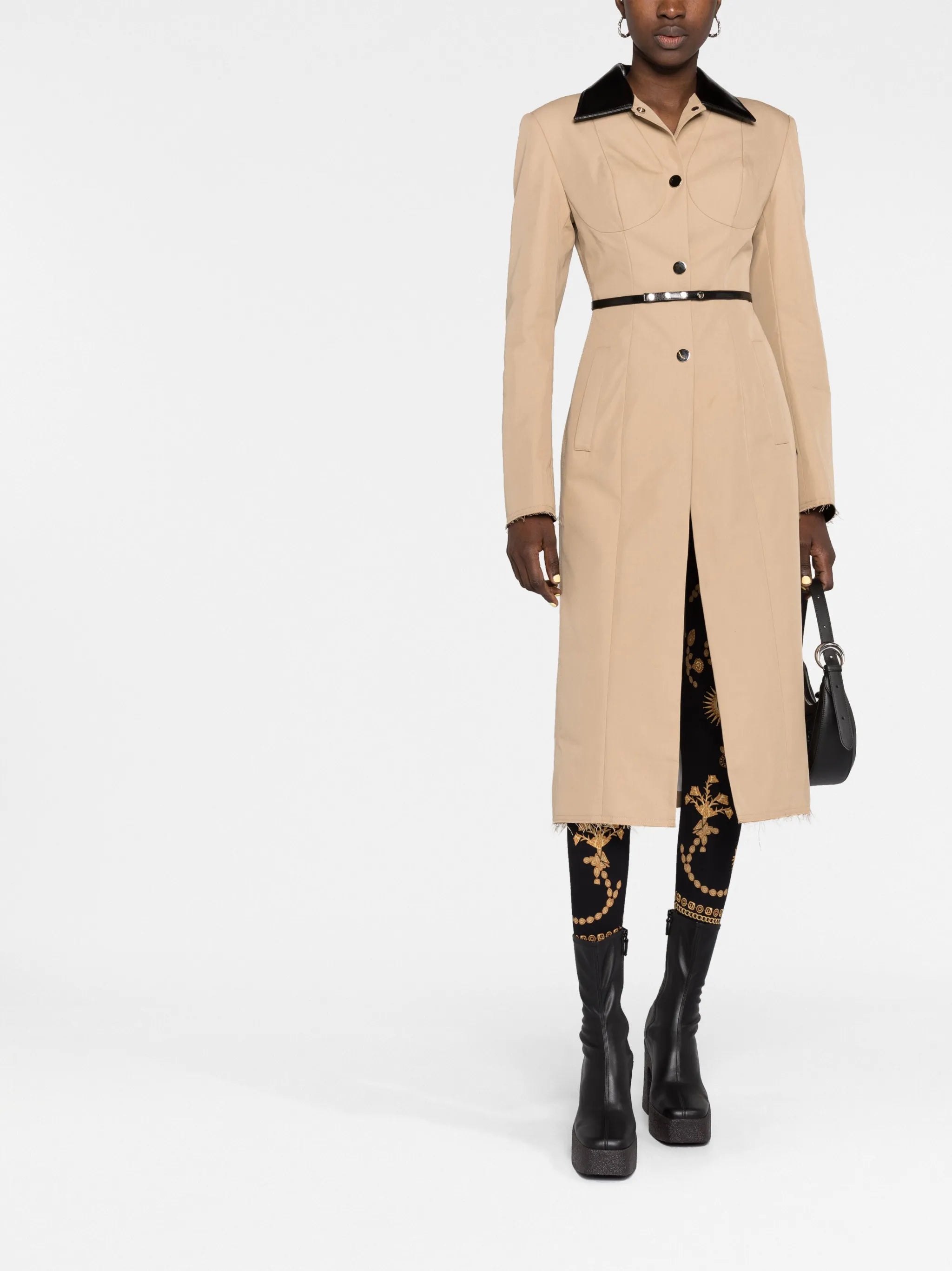 belted single-breasted coat