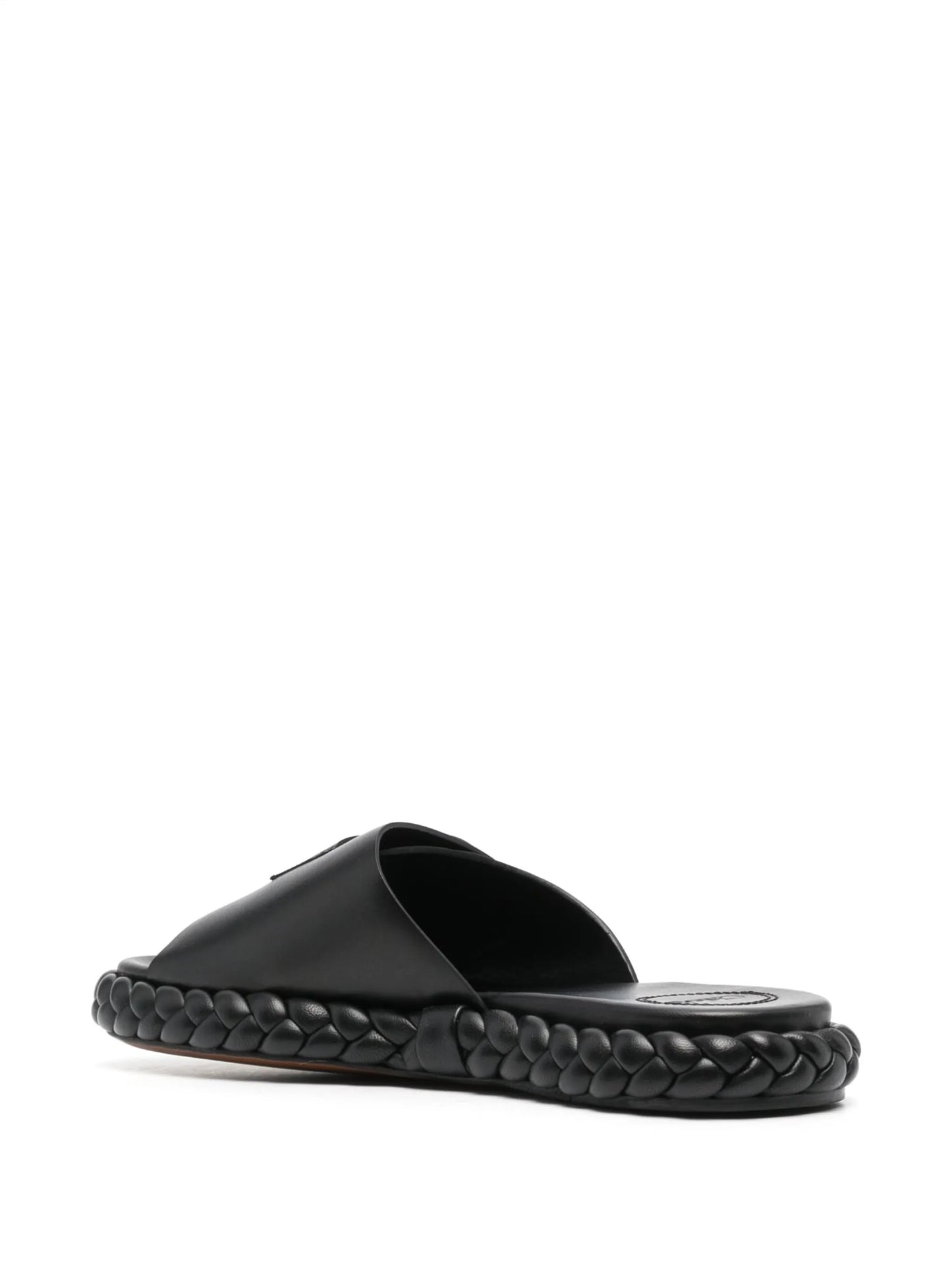 braided-sole leather slides