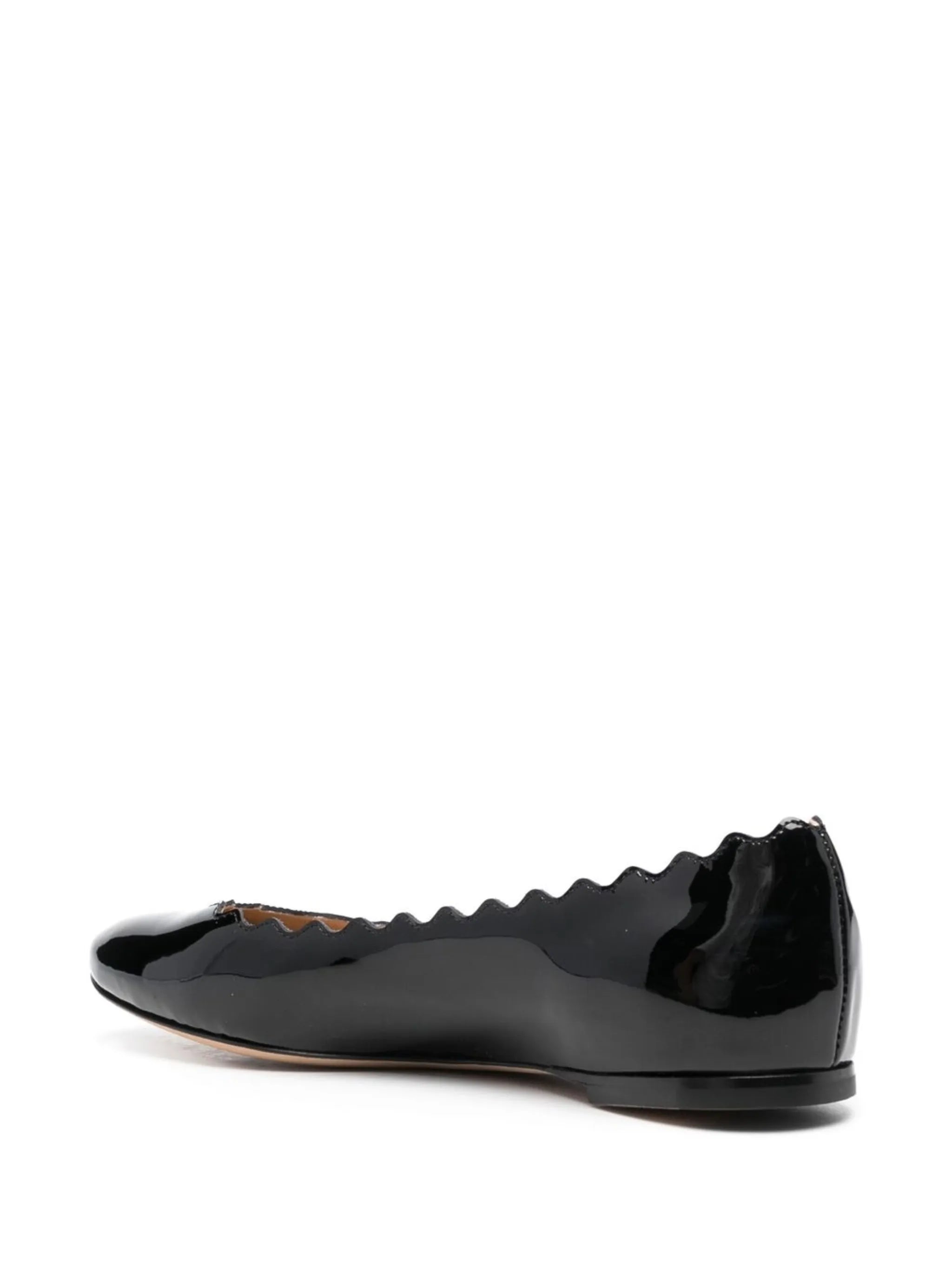 patent finish ballerina flats