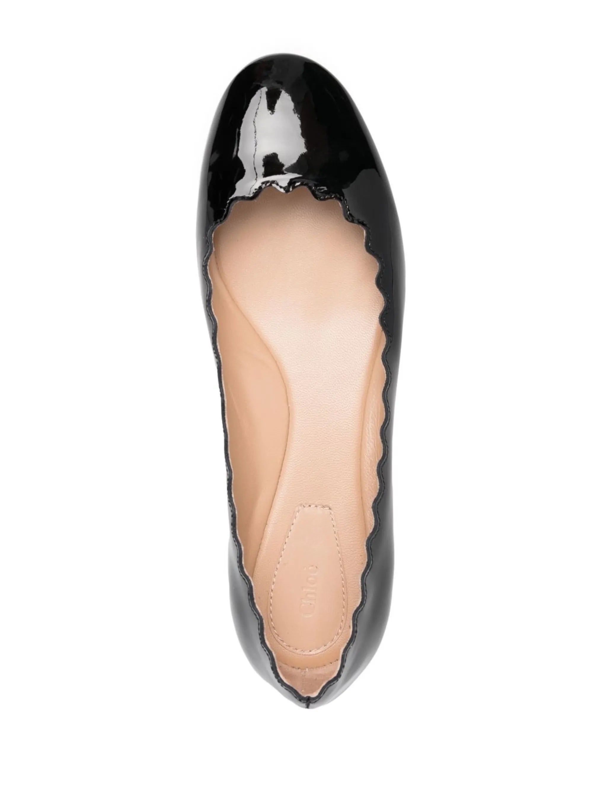 patent finish ballerina flats