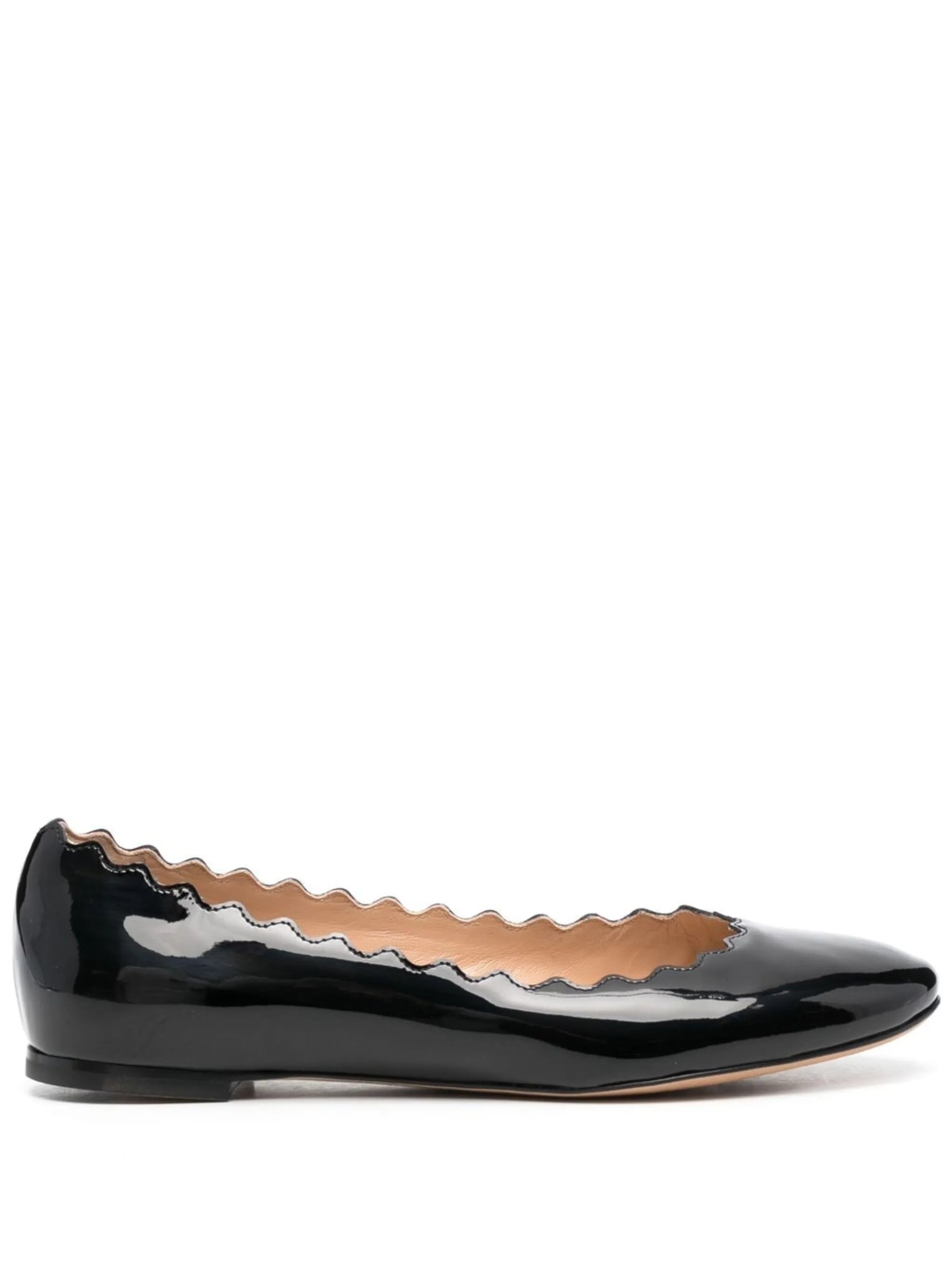 patent finish ballerina flats
