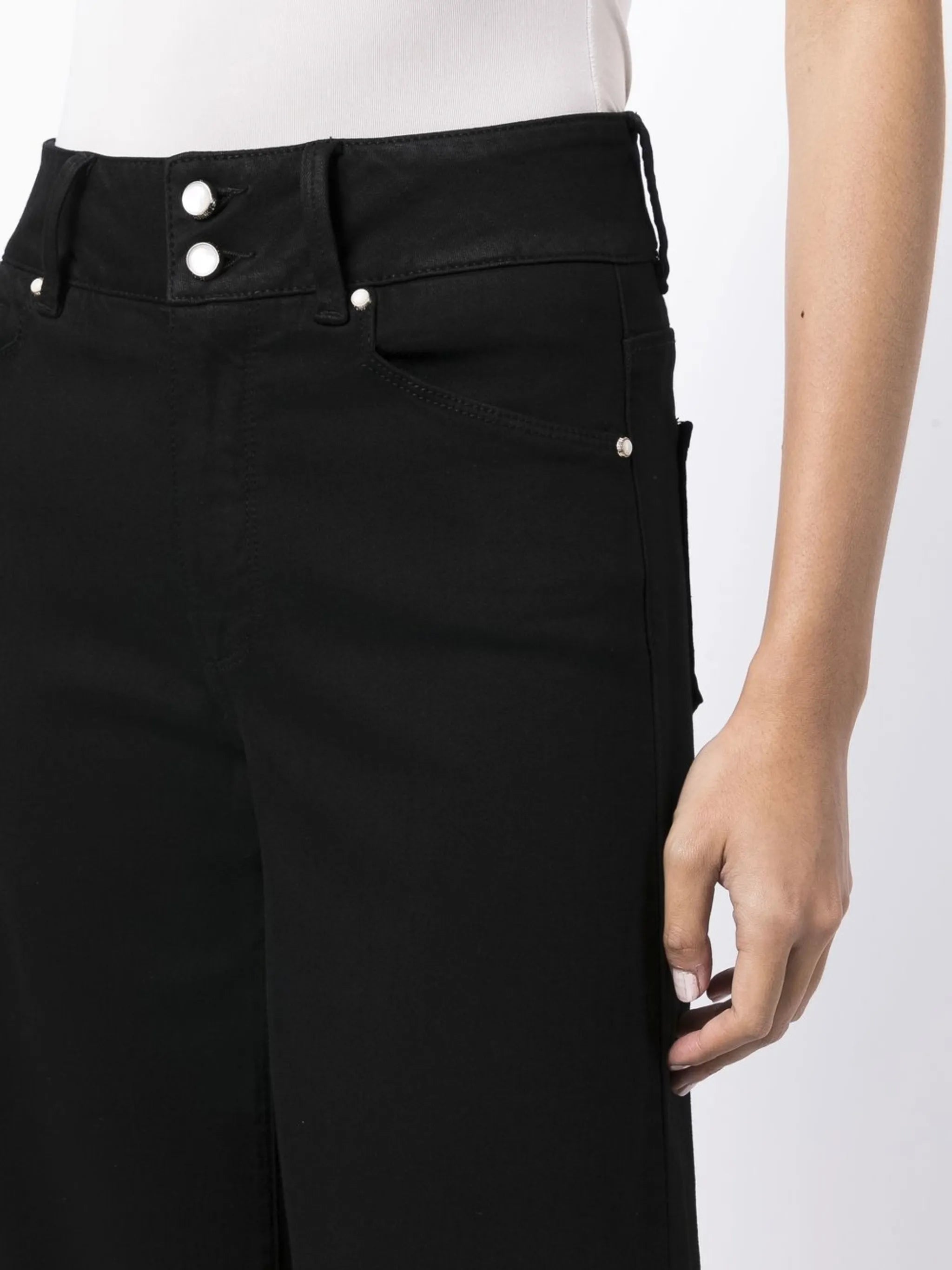 Harper double-buttoned wide jeans