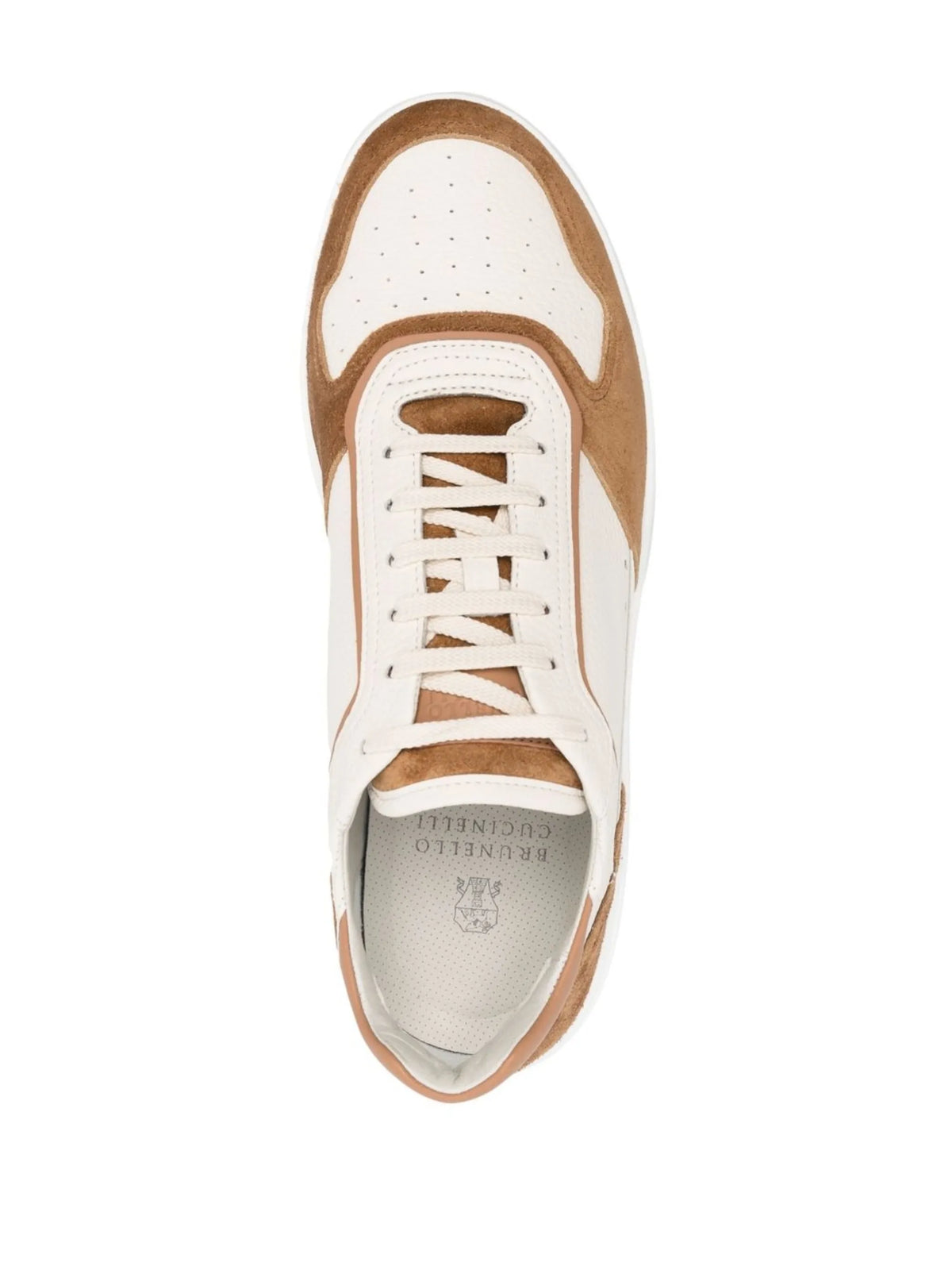 panelled leather low-top sneakers