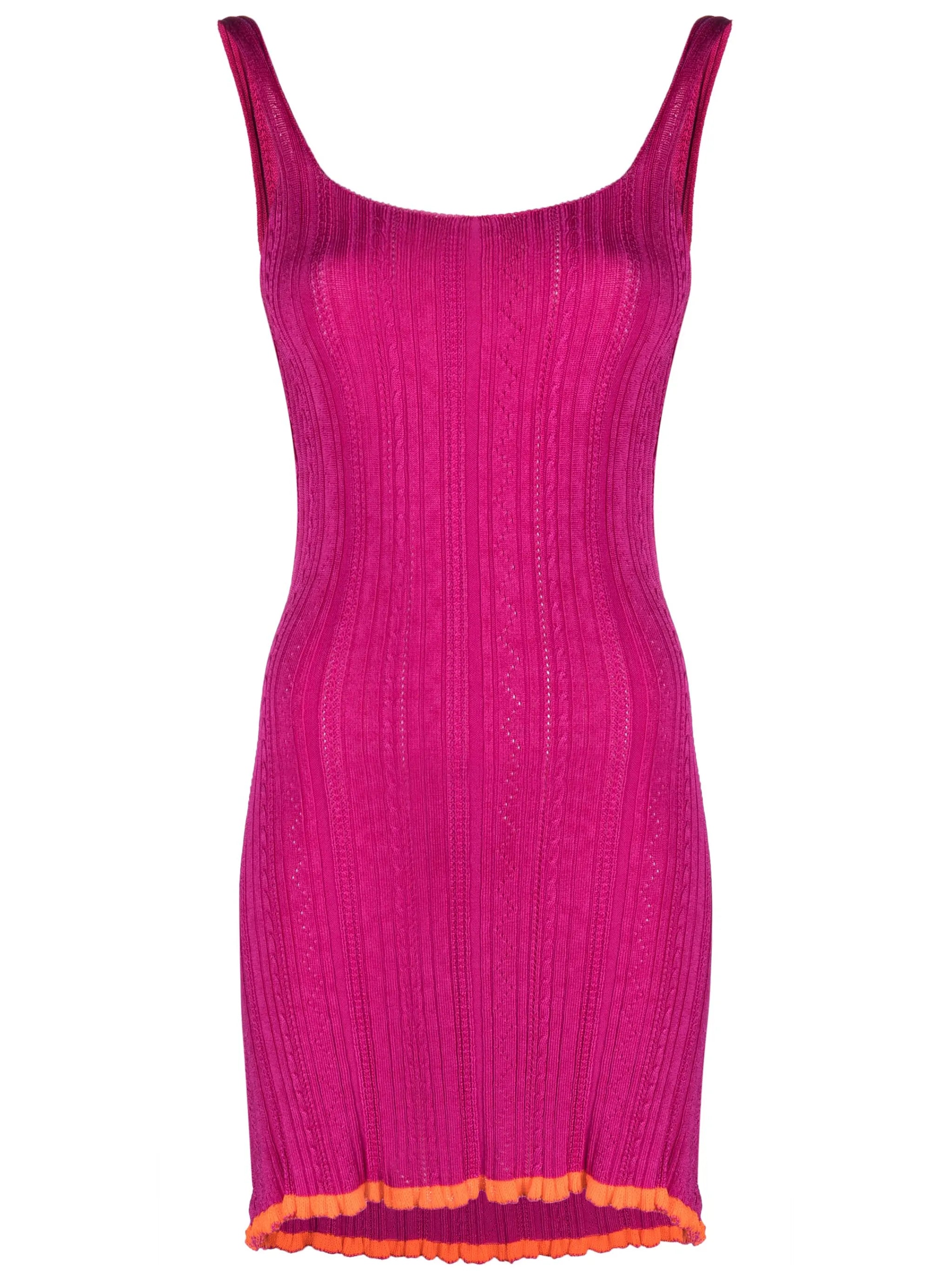 open-back knitted minidress