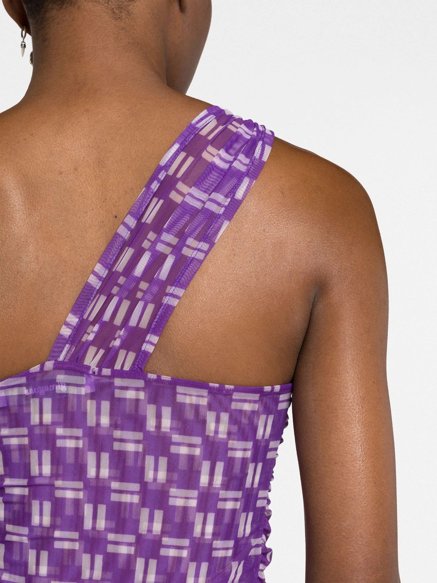 one-shoulder sheer crop top