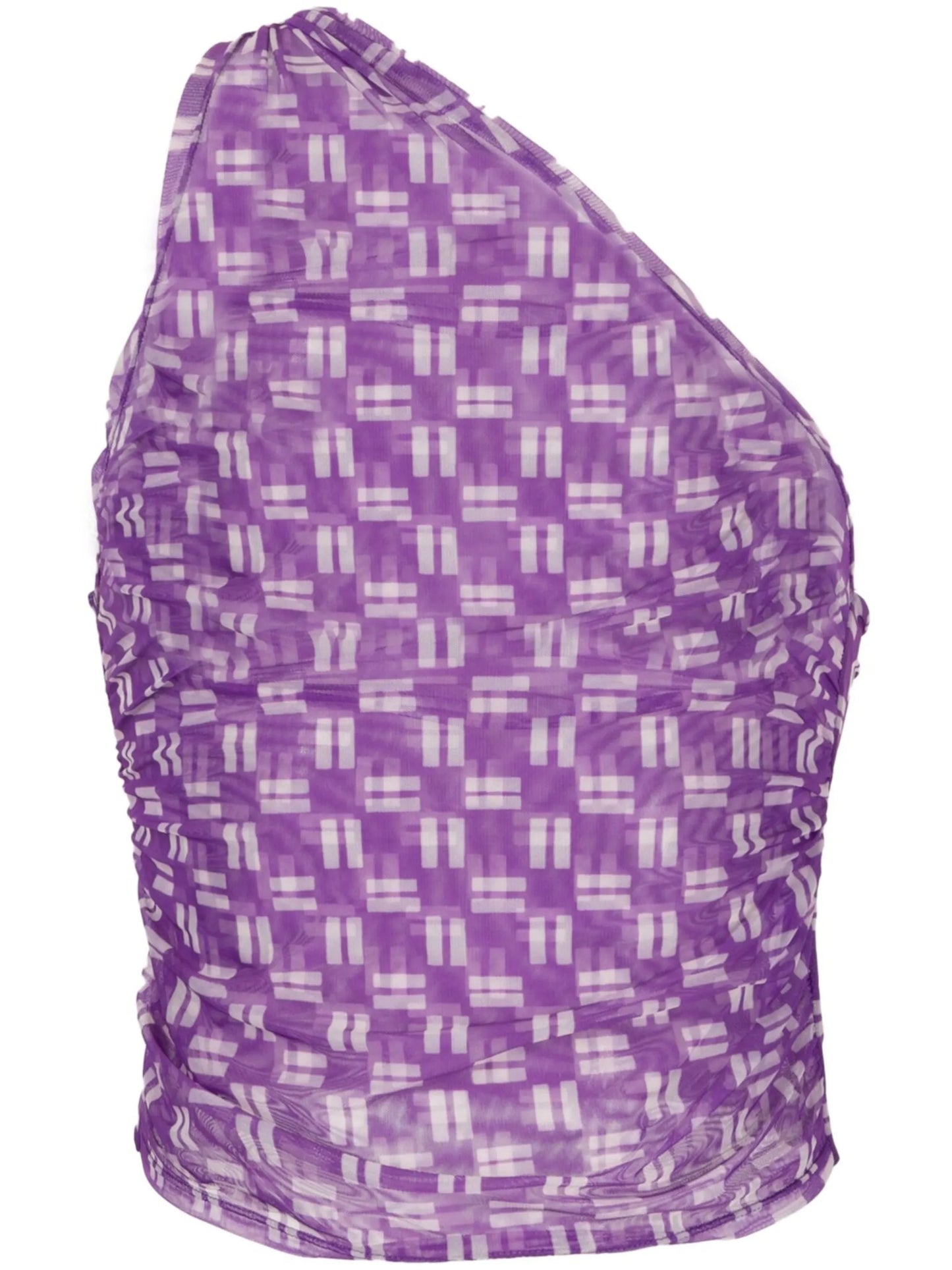 one-shoulder sheer crop top
