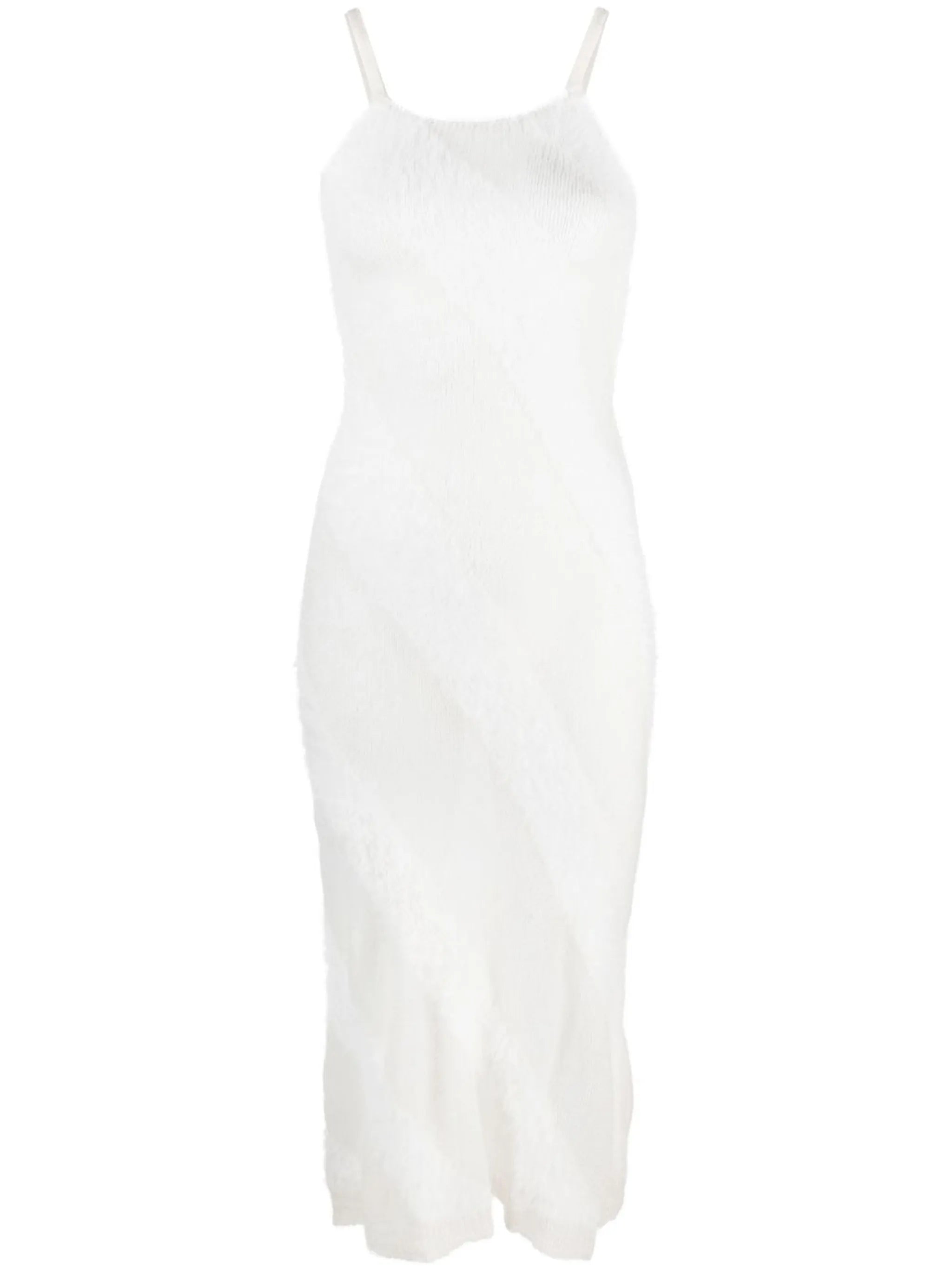 fuzzy knitted slip dress