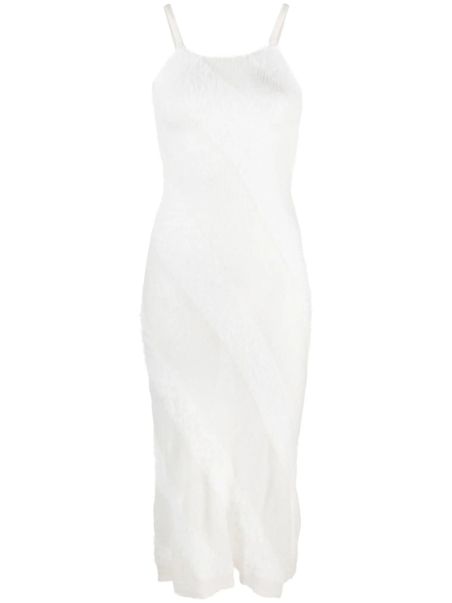 fuzzy knitted slip dress