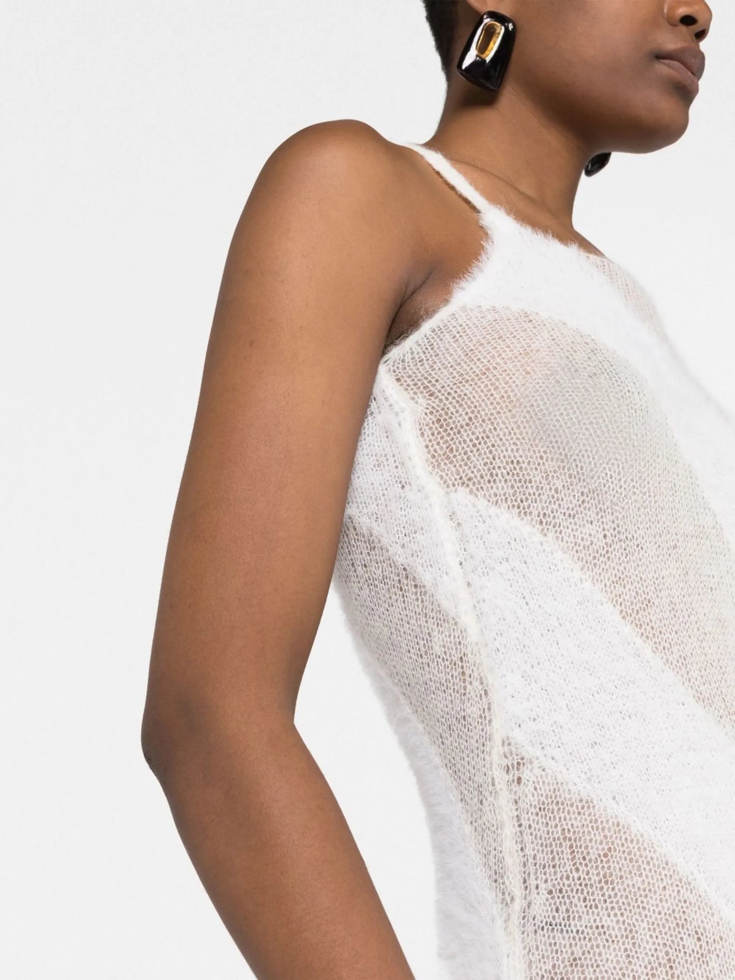 fuzzy knitted slip dress