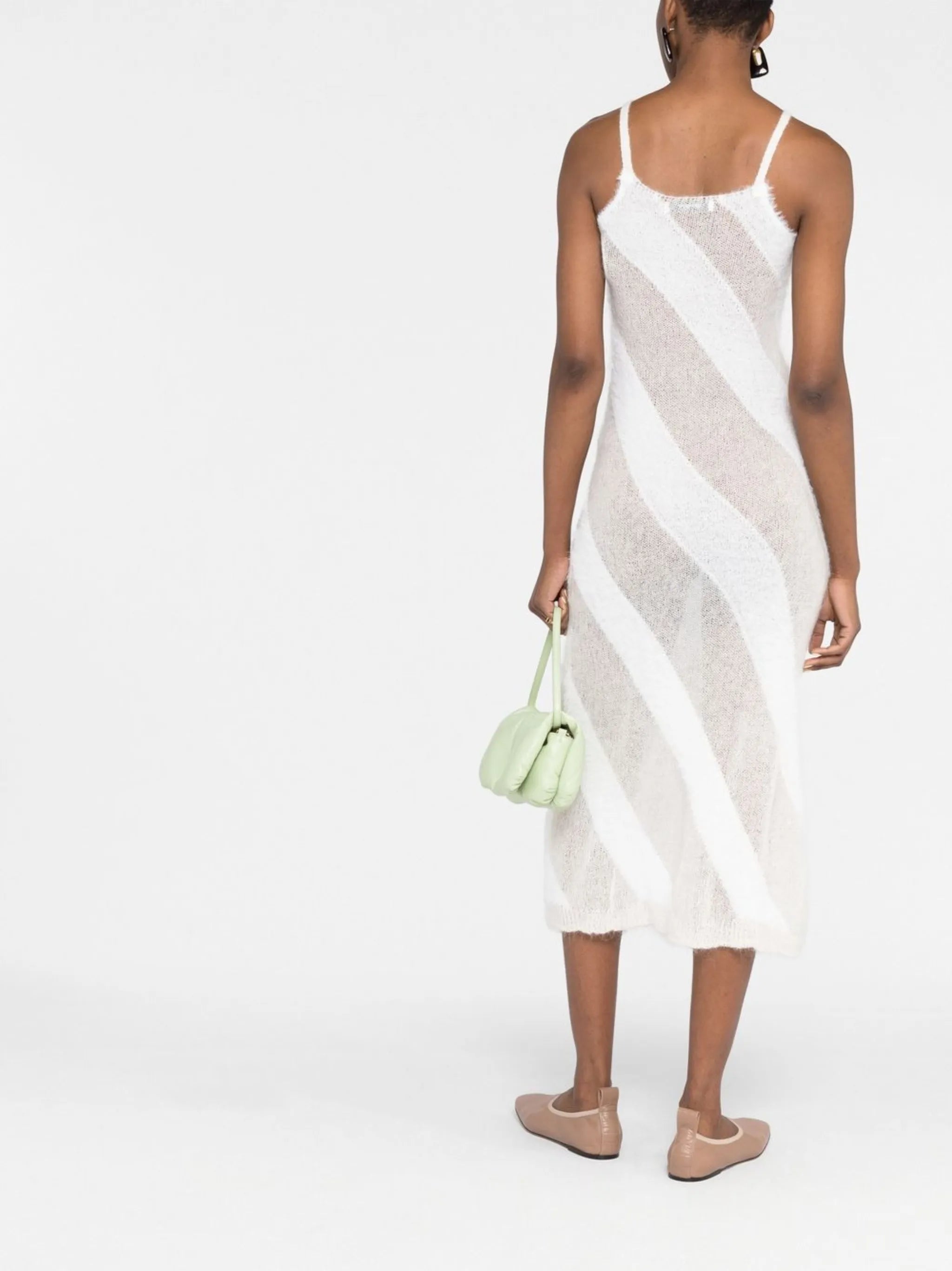 fuzzy knitted slip dress