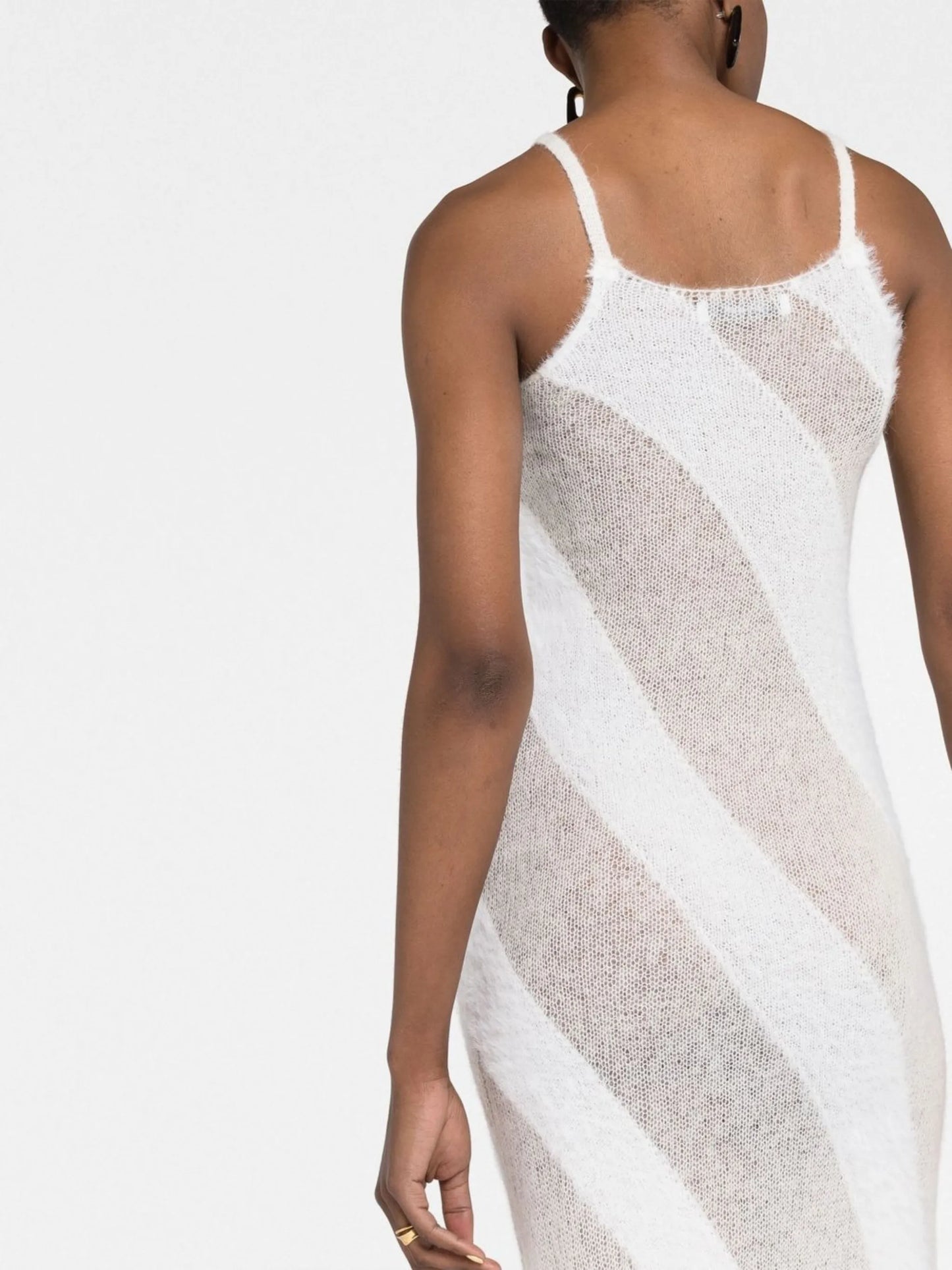 fuzzy knitted slip dress