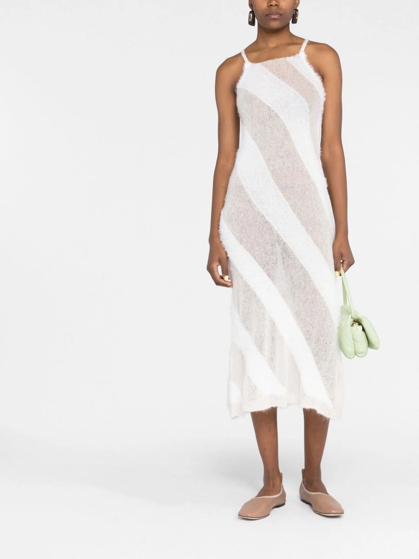 fuzzy knitted slip dress