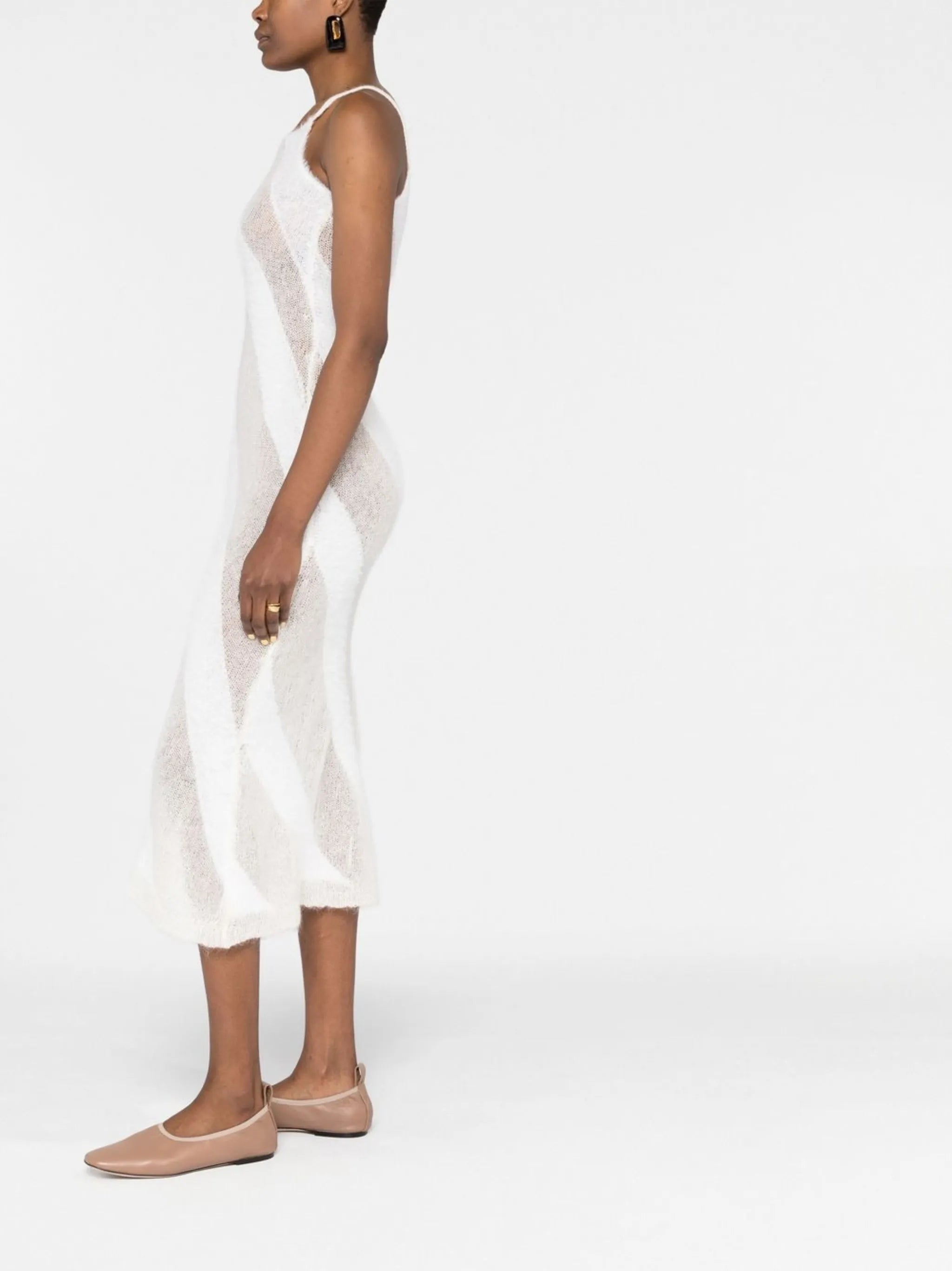 fuzzy knitted slip dress