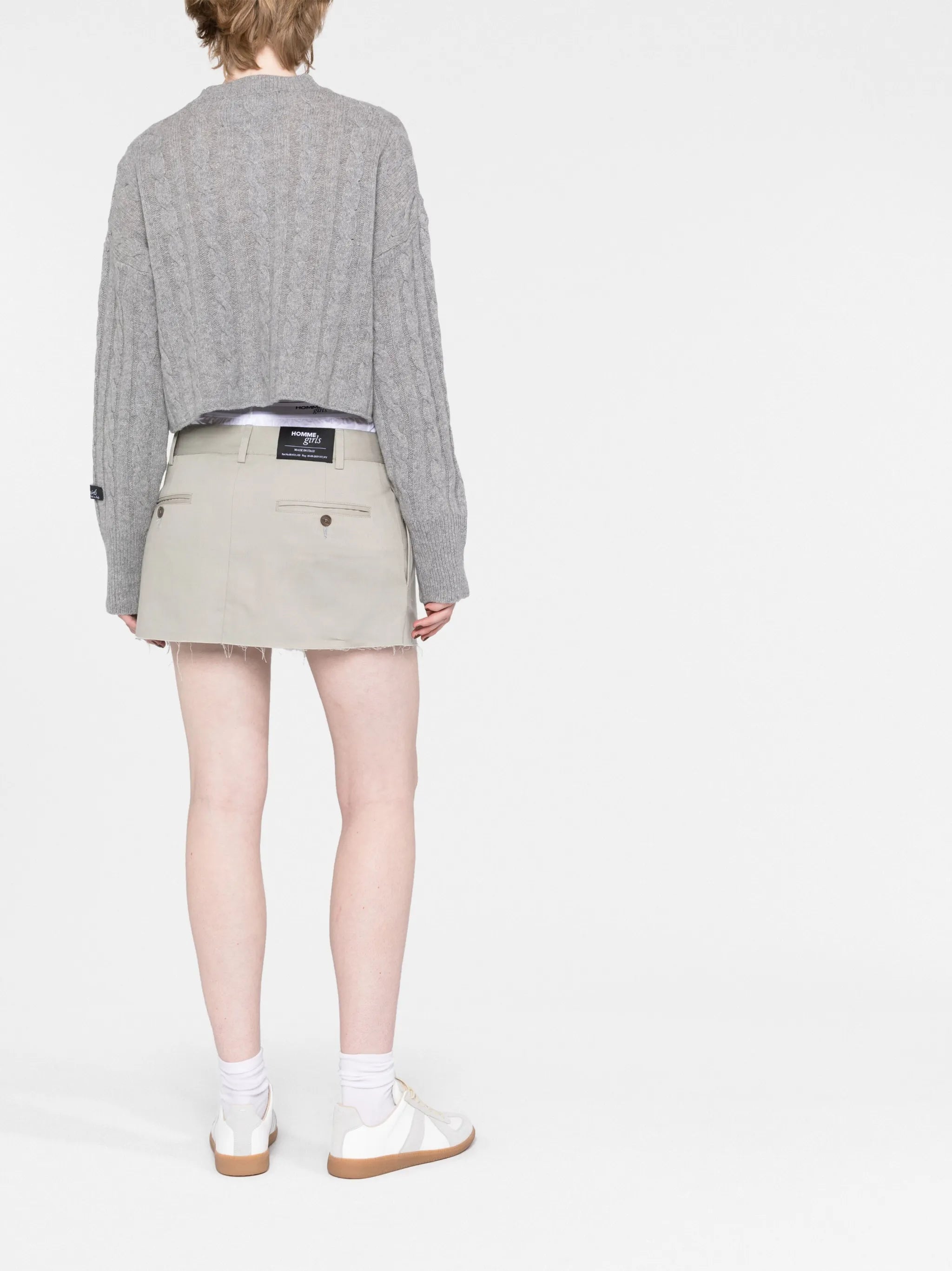 layered raw-hem miniskirt