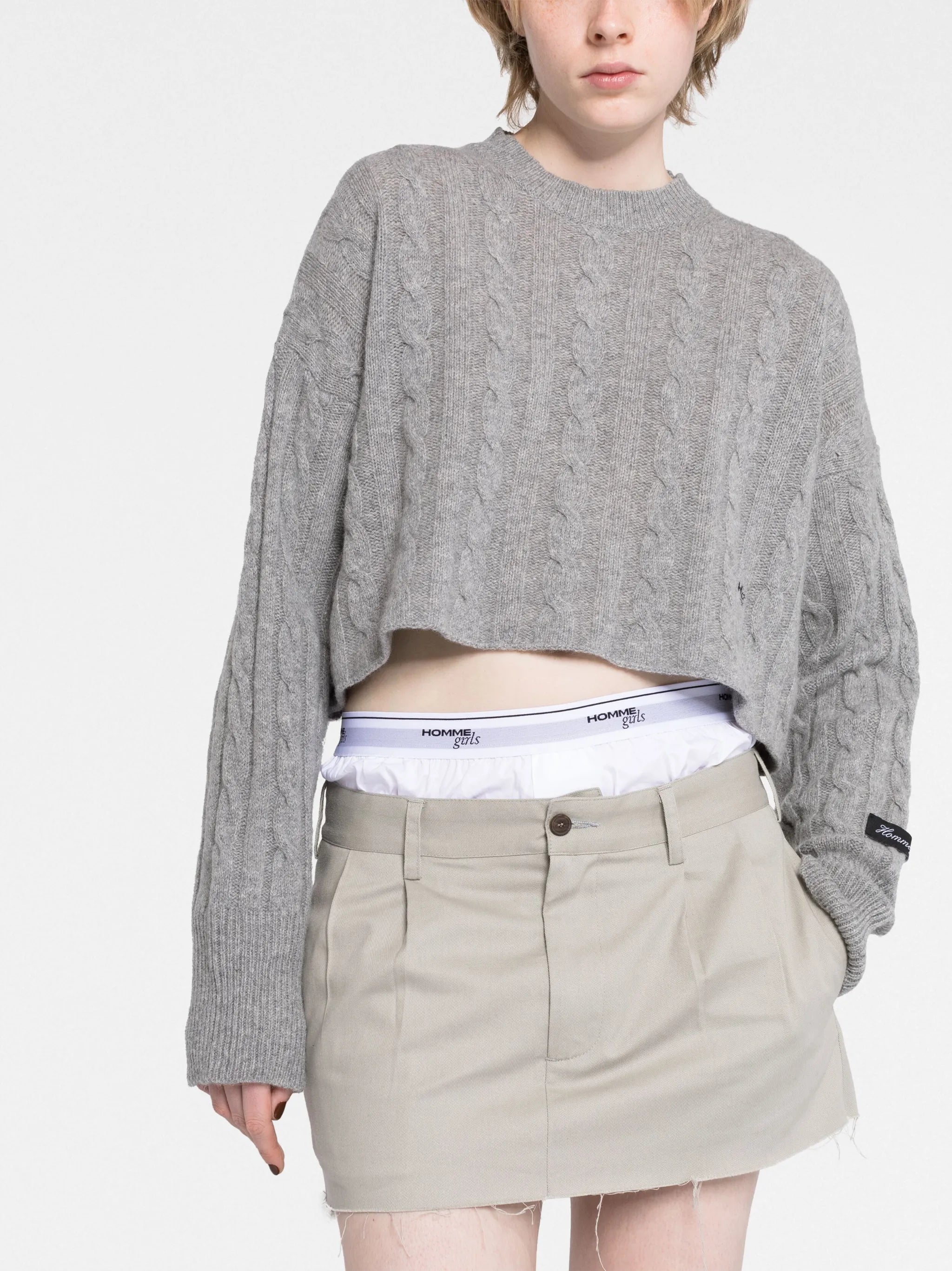 layered raw-hem miniskirt