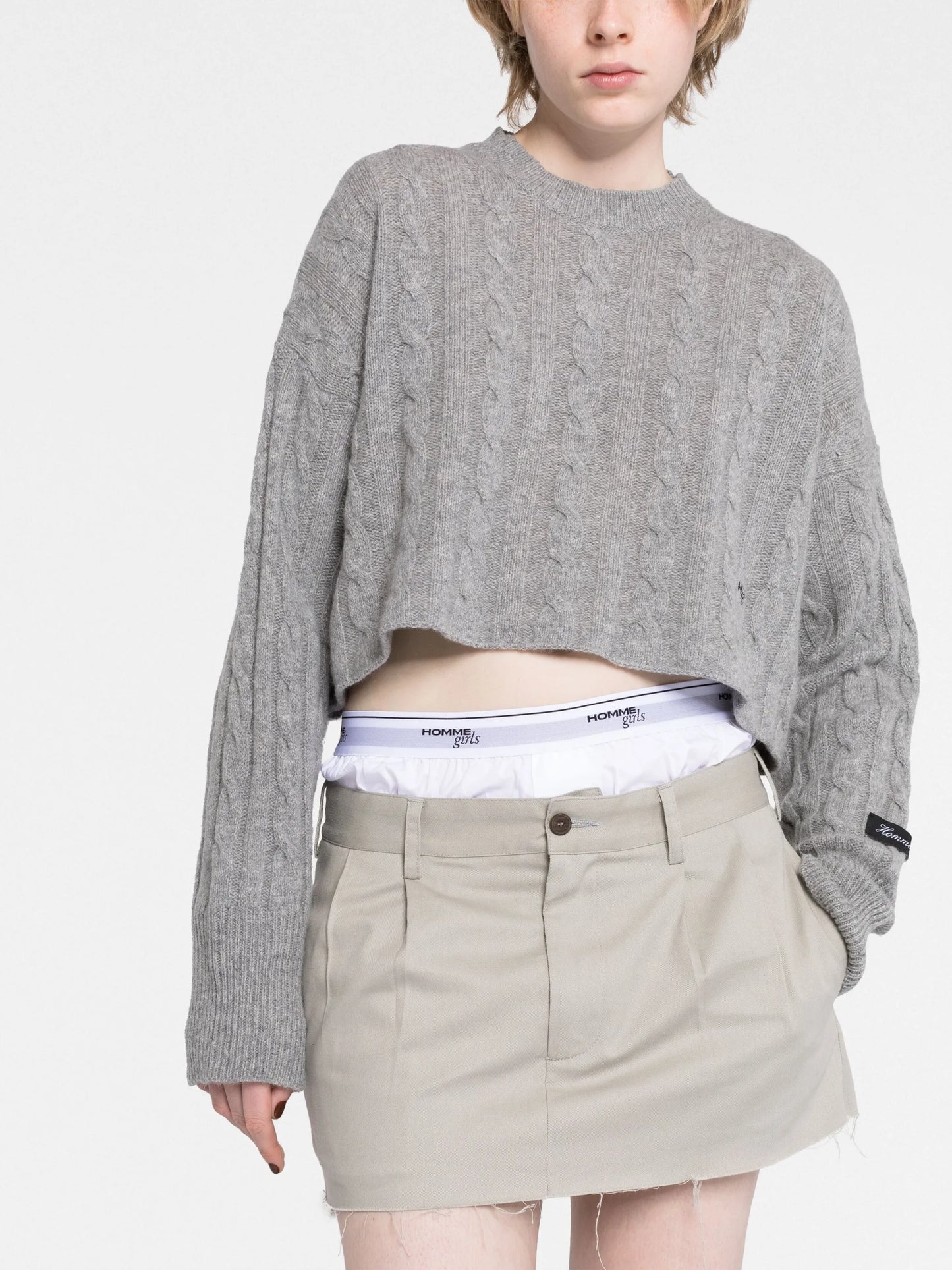 layered raw-hem miniskirt