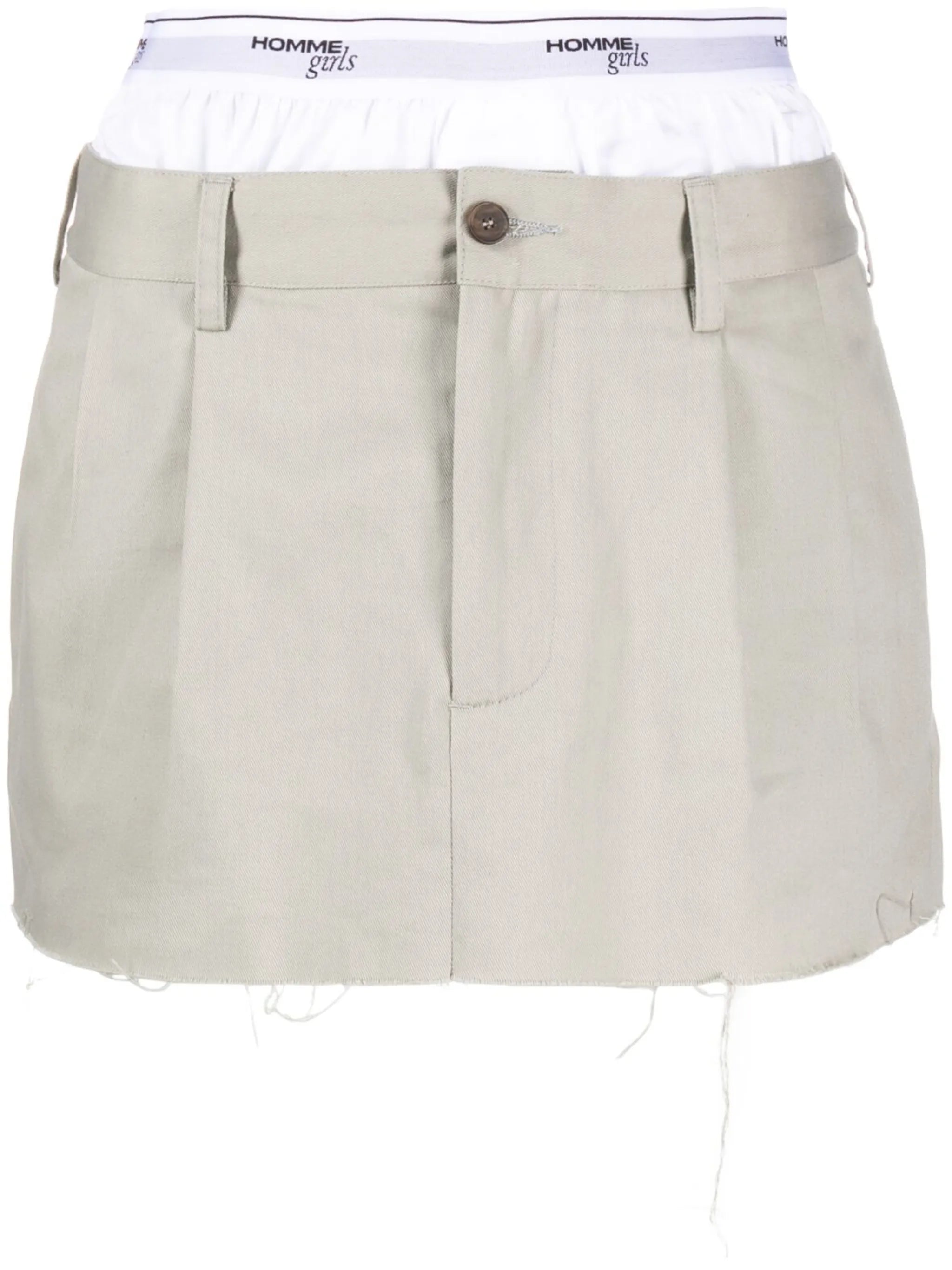 layered raw-hem miniskirt