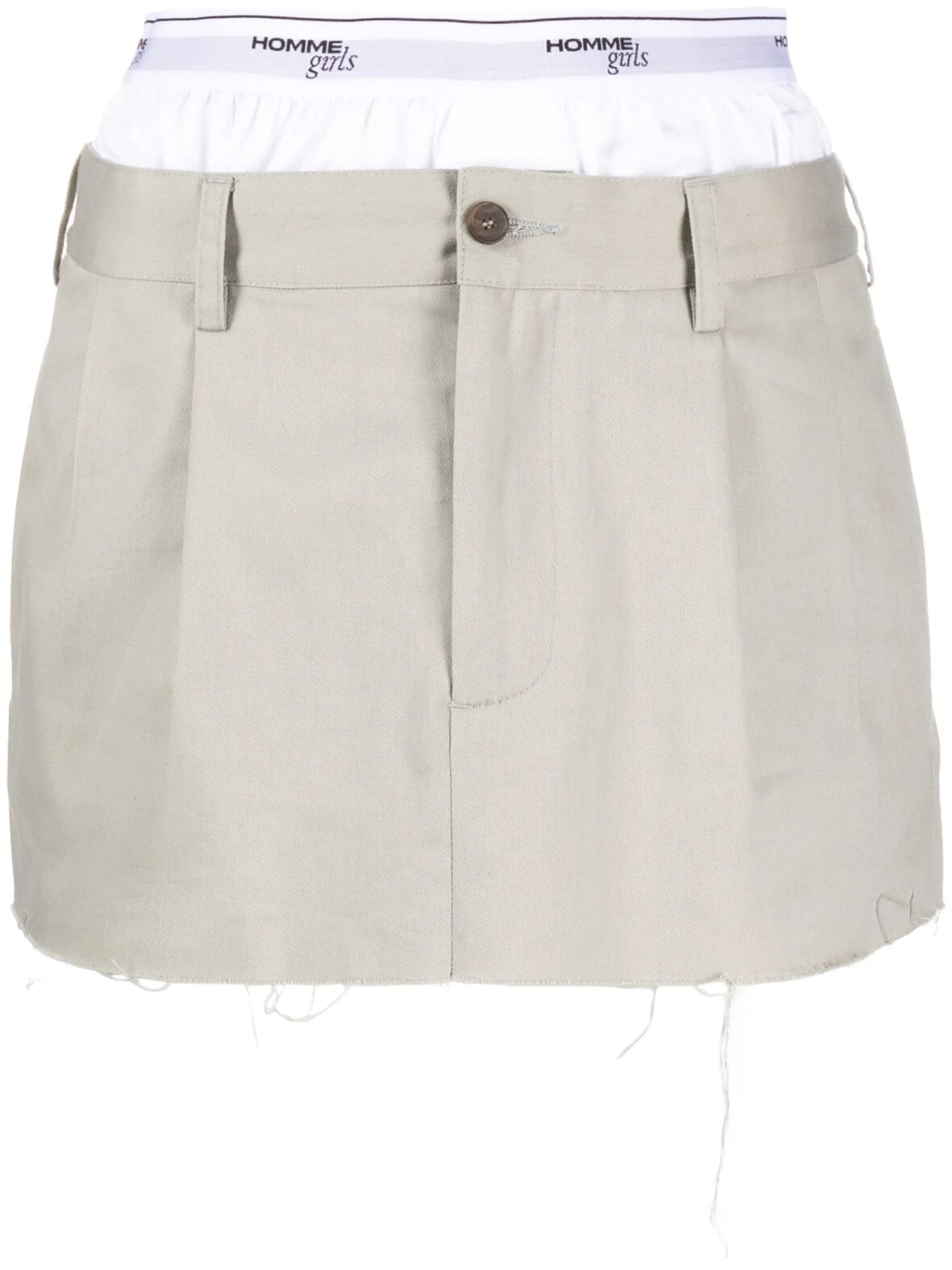 layered raw-hem miniskirt