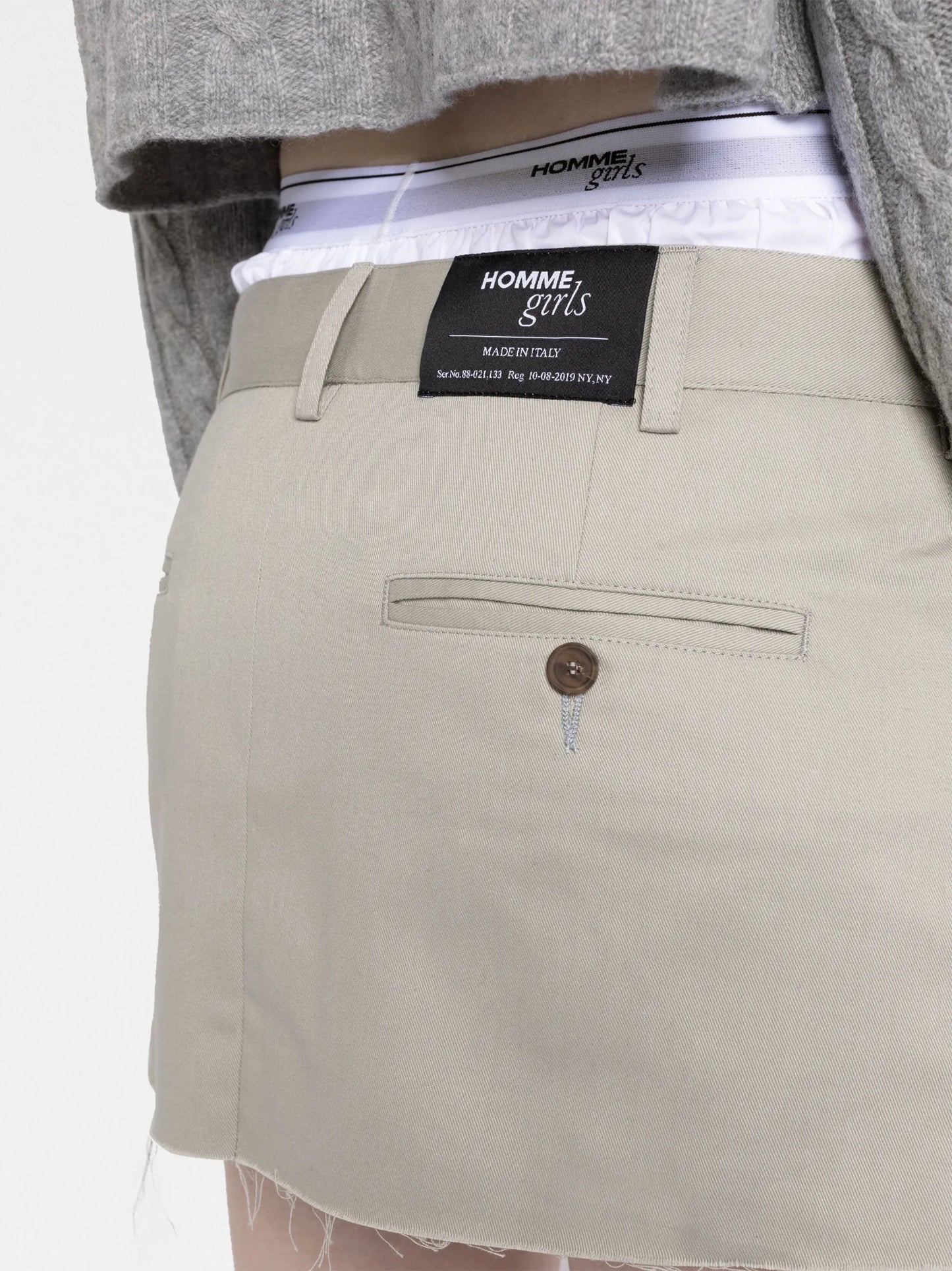 layered raw-hem miniskirt
