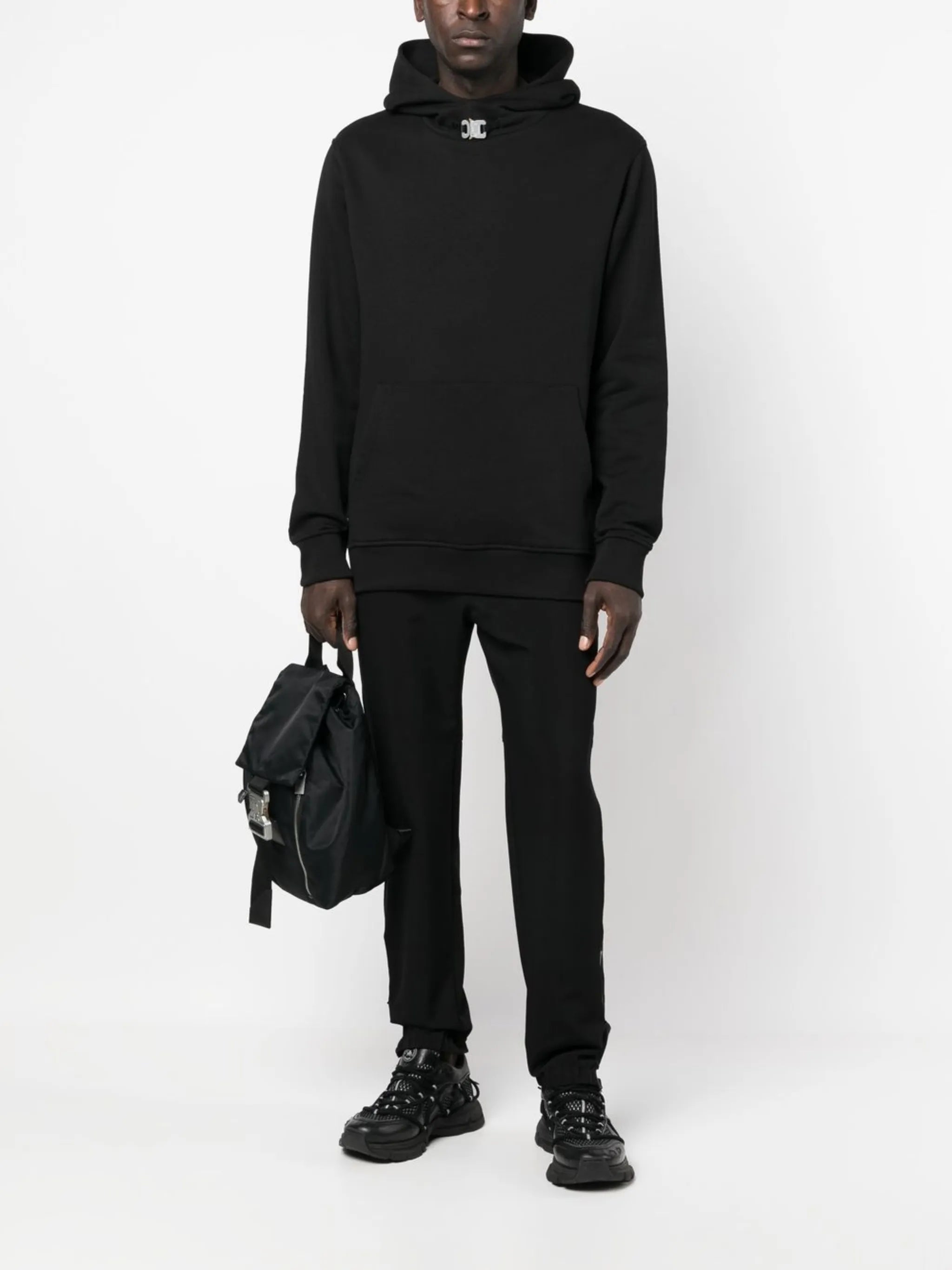 cotton front-buckle hoodie
