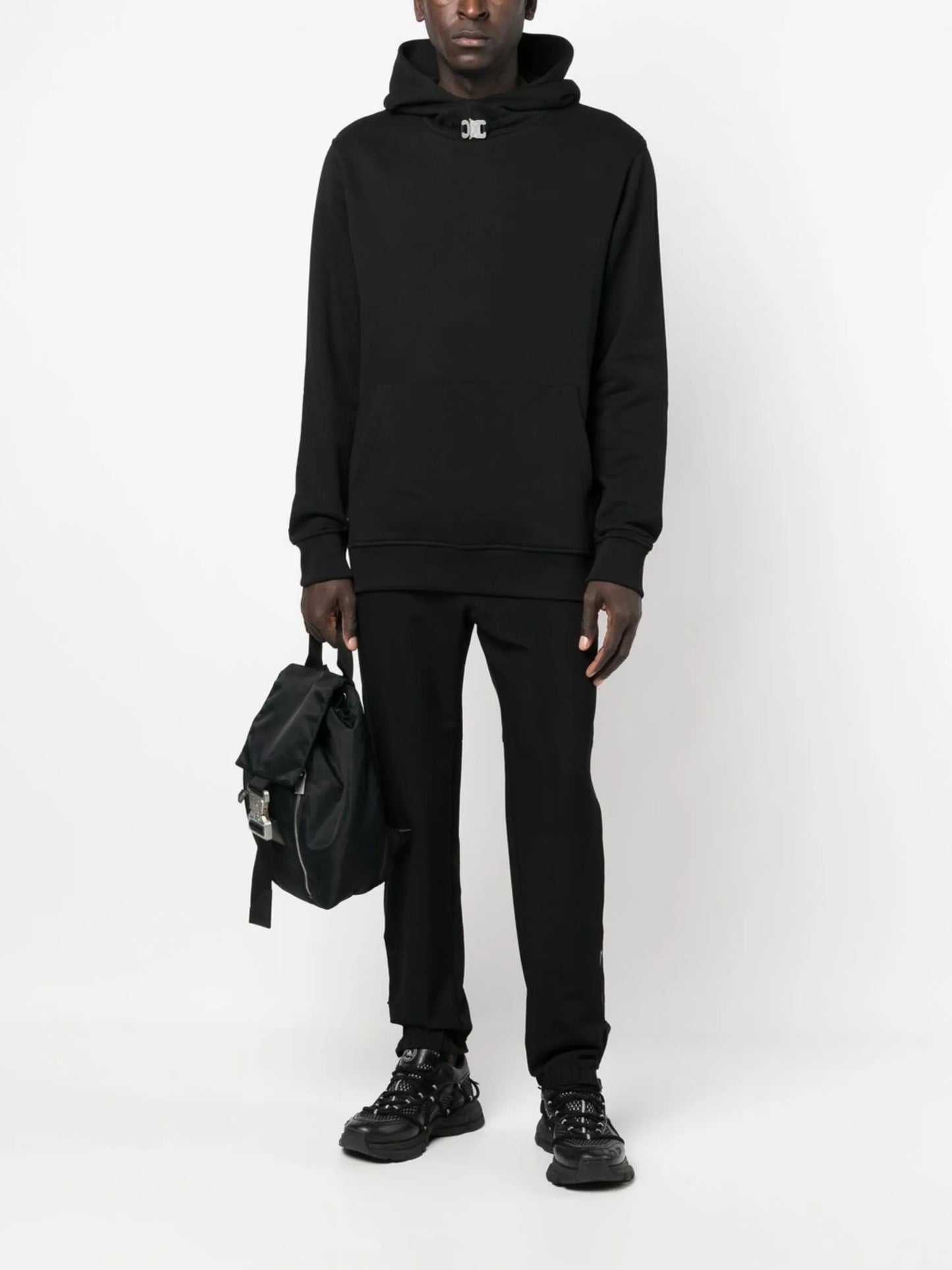 cotton front-buckle hoodie