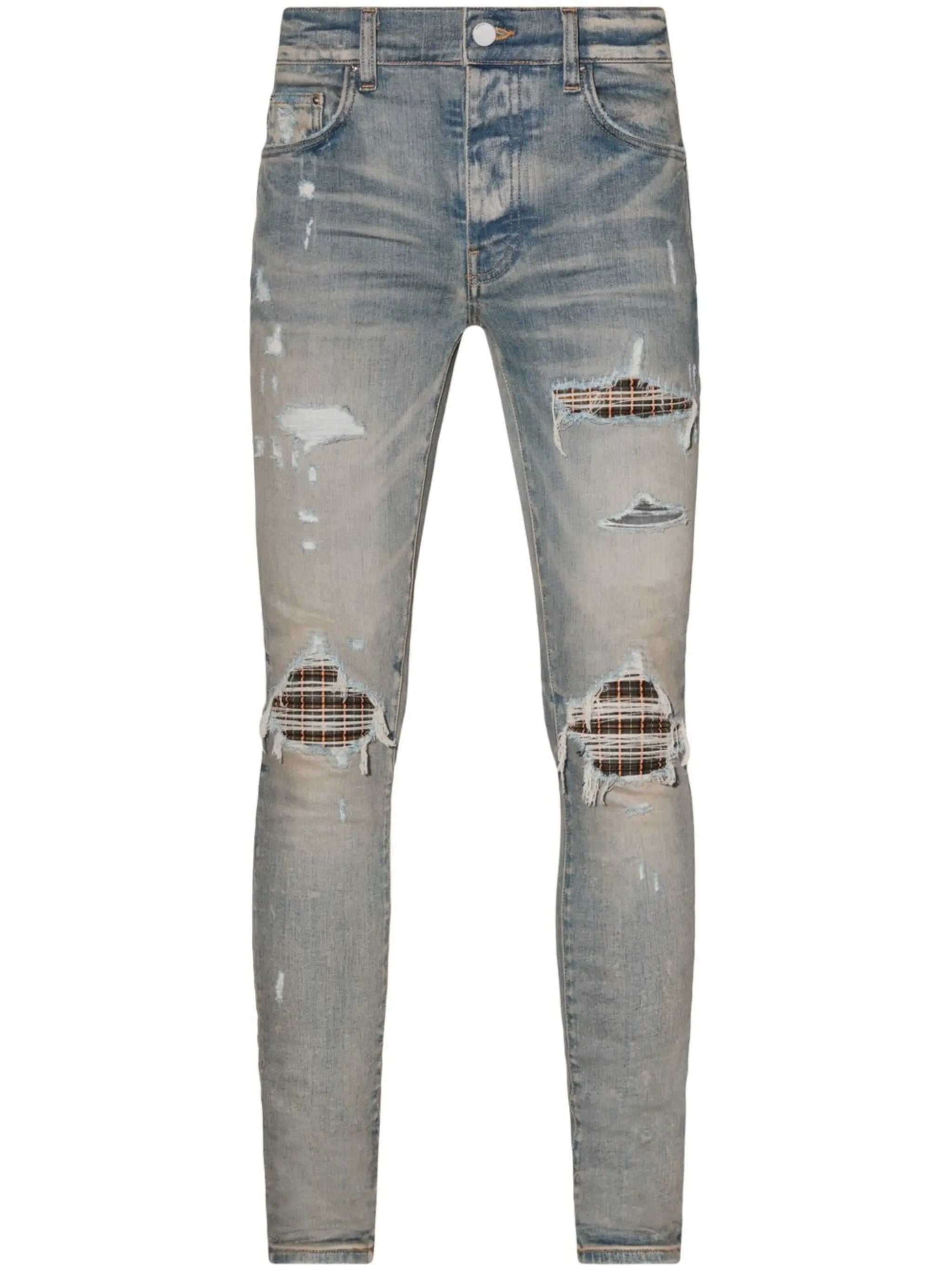 Neon Plaid skinny jeans